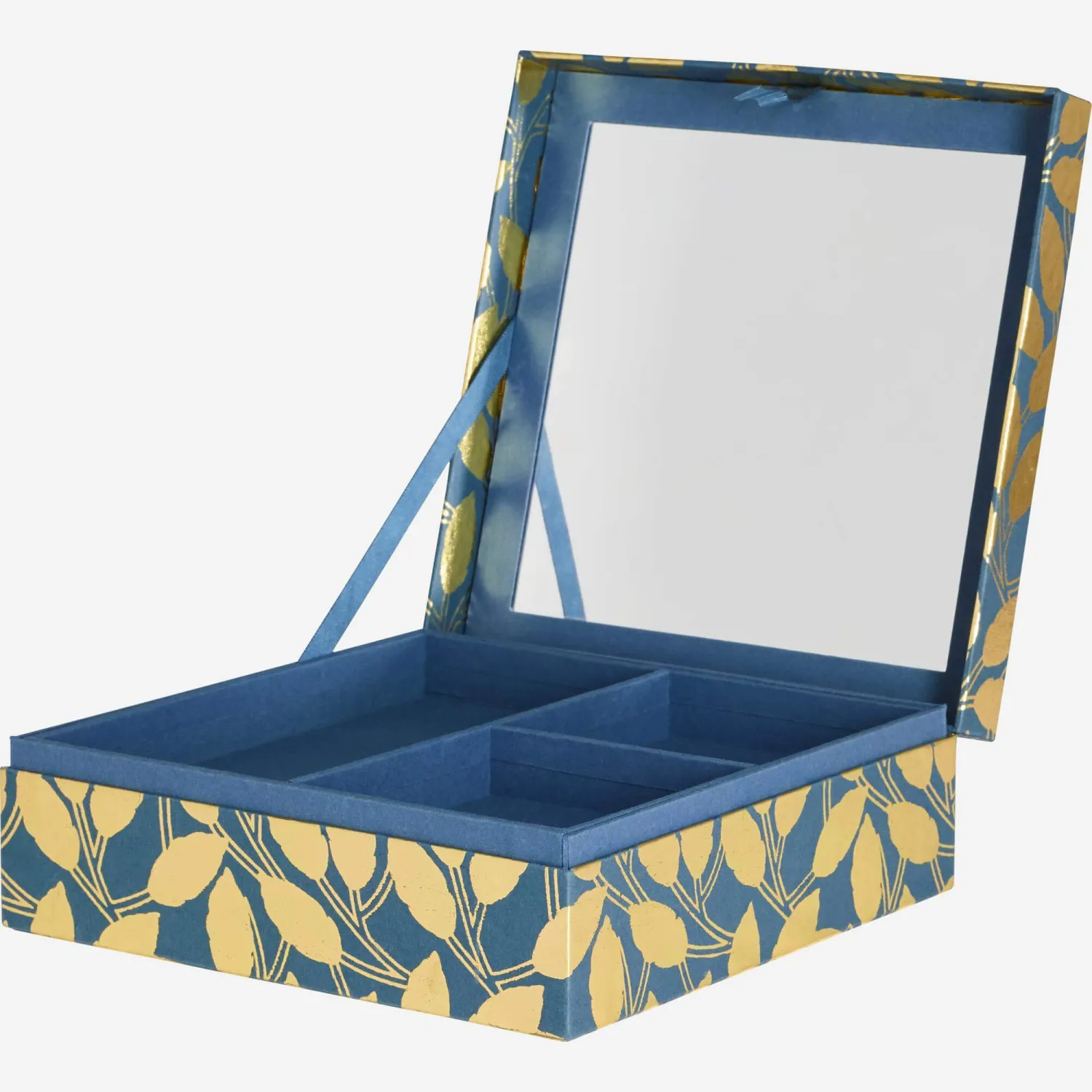 Schmuckdose aus Papier - Goldfarben und Blau
