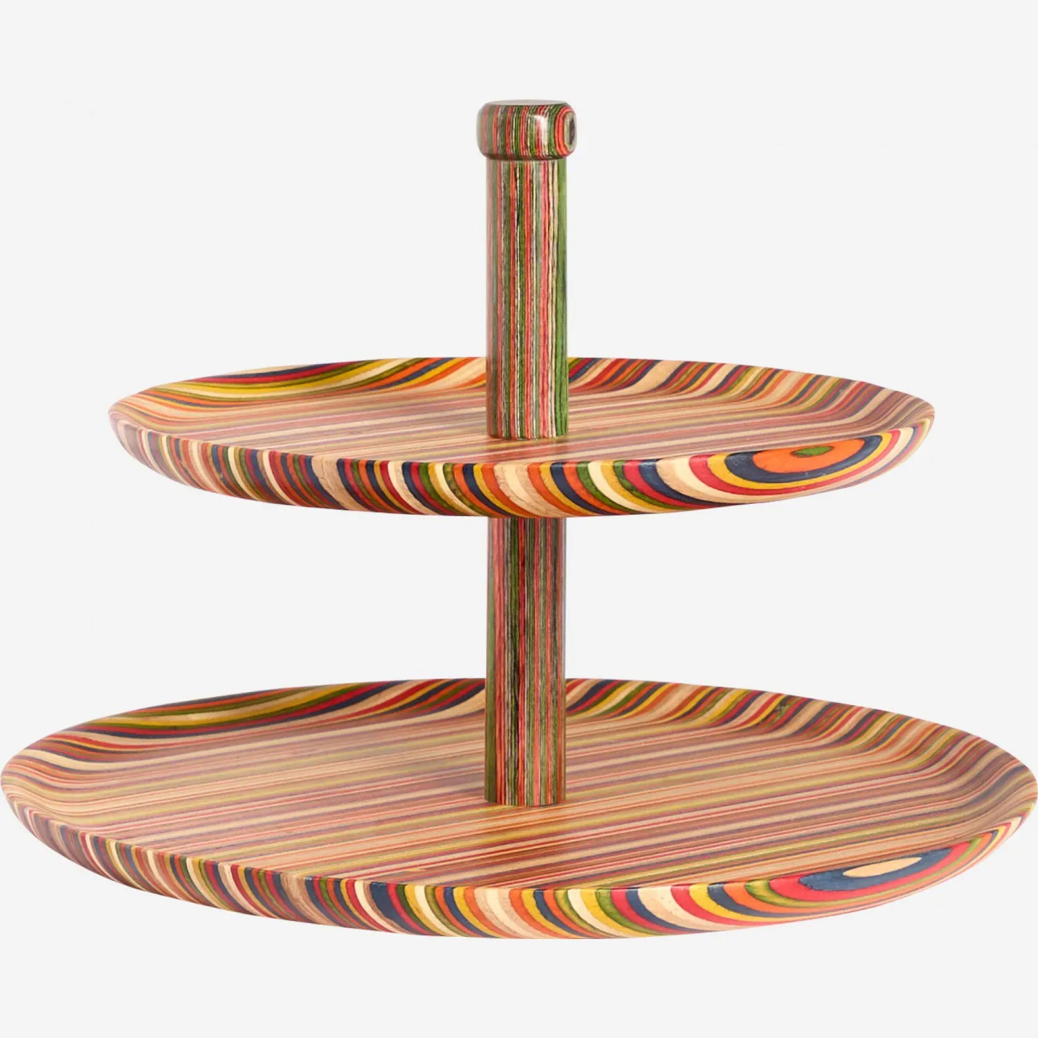 Soporte para tartas de 2 pisos de madera de pakka  - Multicolor