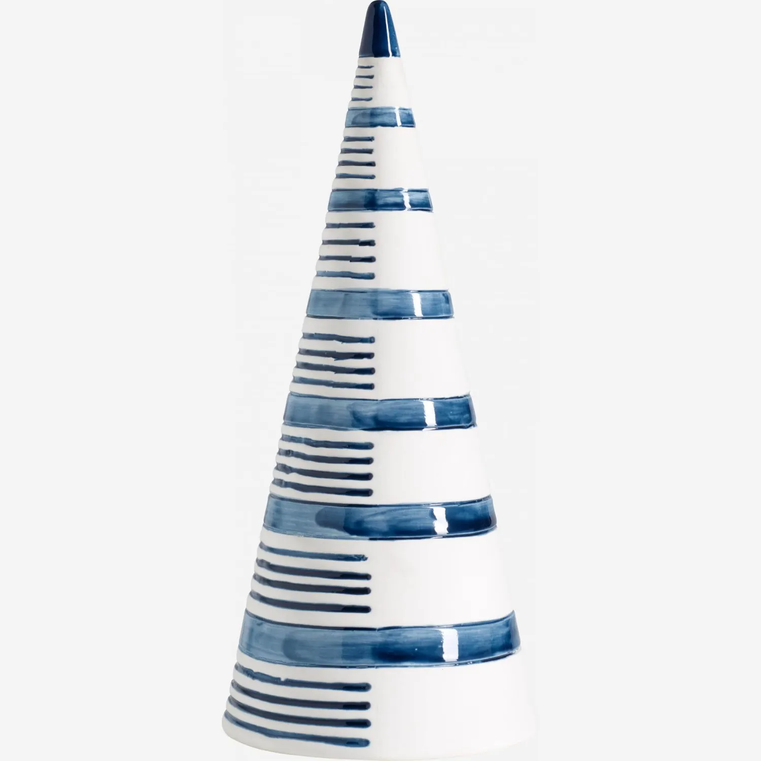 Sapin décoratif en porcelaine - Bleu - 31 cm