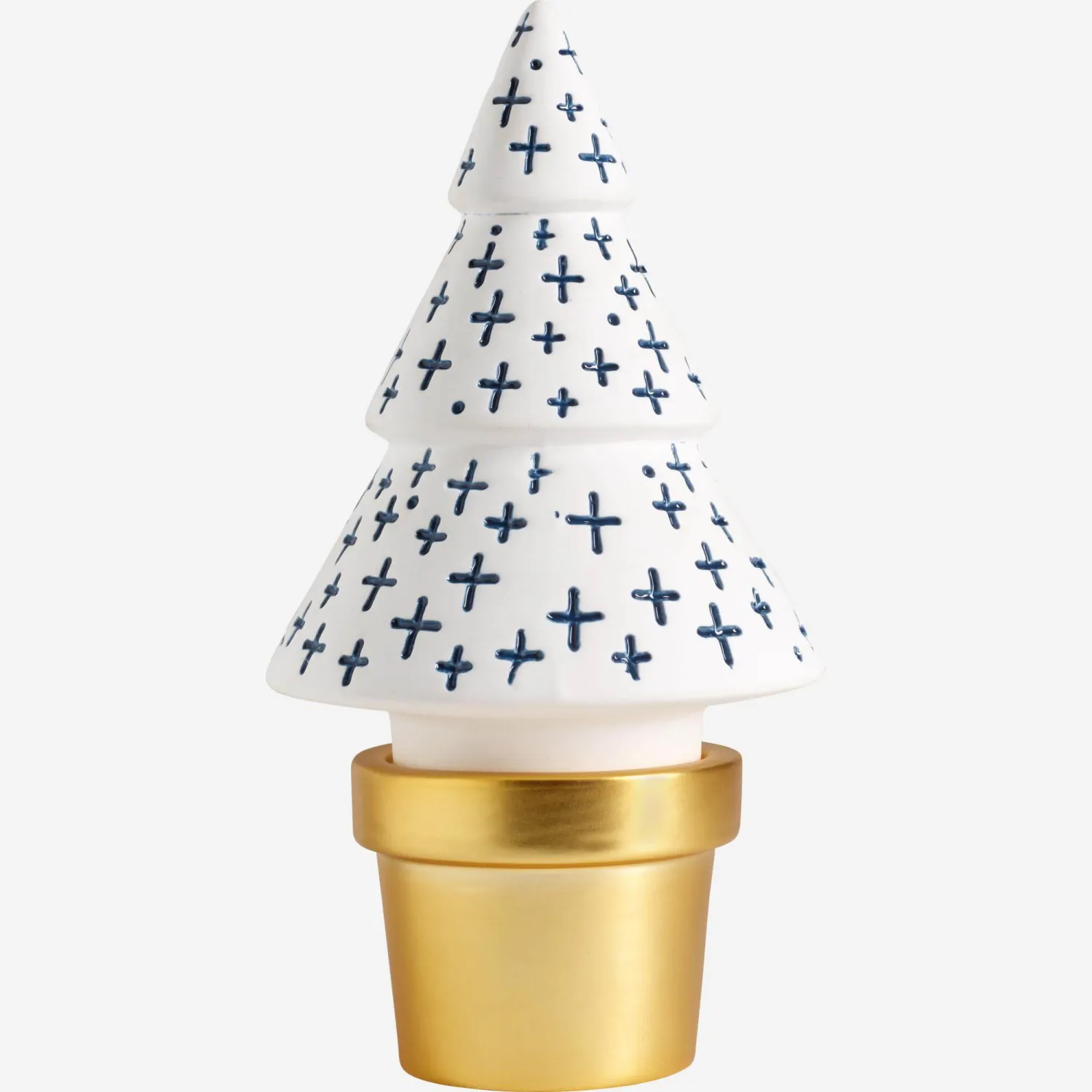 Abeto decorativo con maceta en porcelana - 23 cm