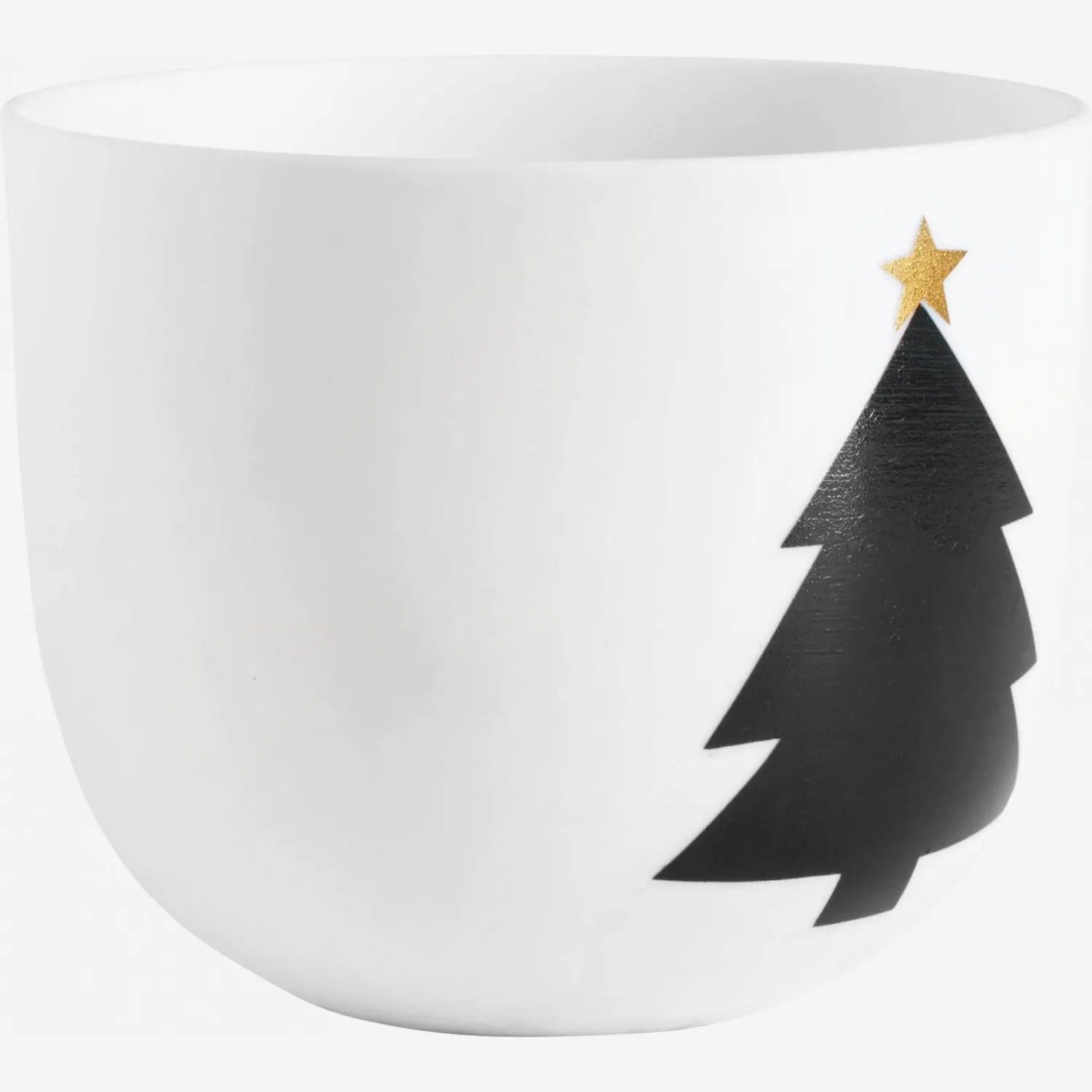 Photophore avec motif sapin symétrique en porcelaine