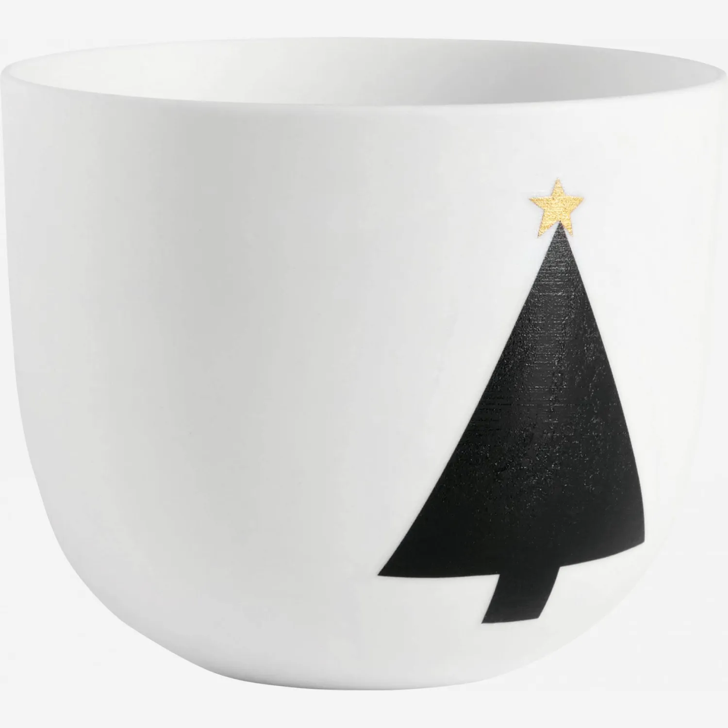 Photophore avec motif sapin triangle en porcelaine