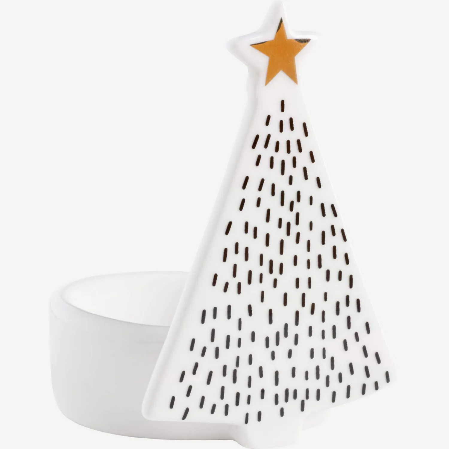 Photophore avec sapin triangle en porcelaine