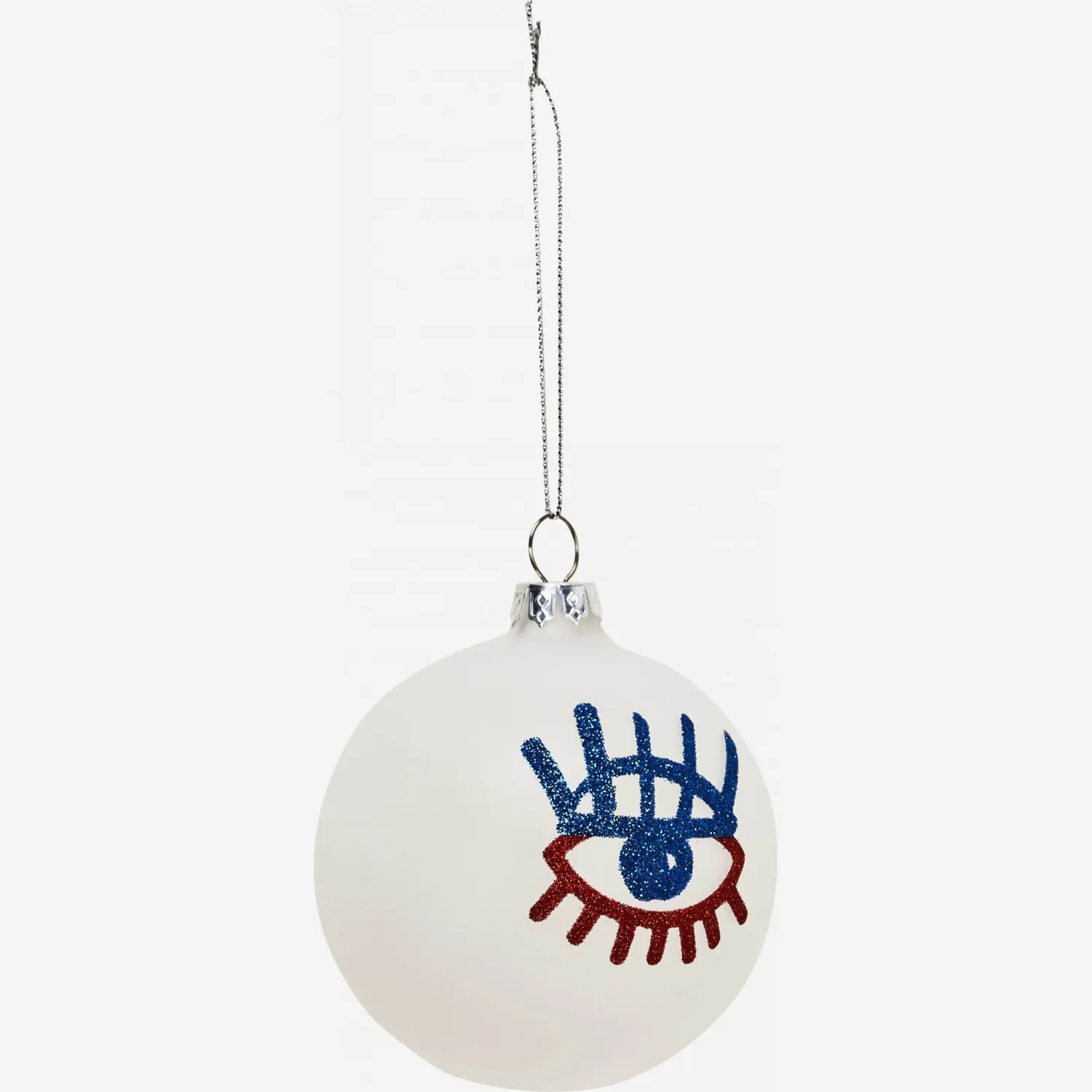 Boule de Noël en verre - Motif œil rouge