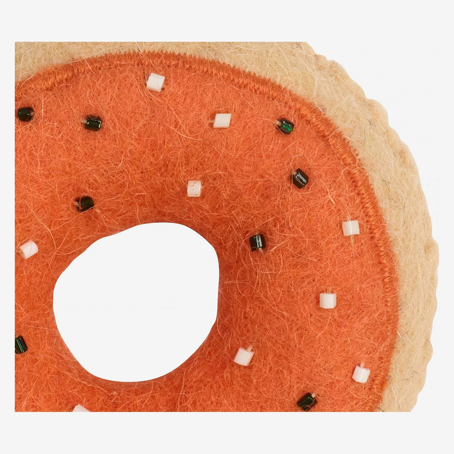 Décoration de Noël - Donut orange en feutre à accrocher  - 3