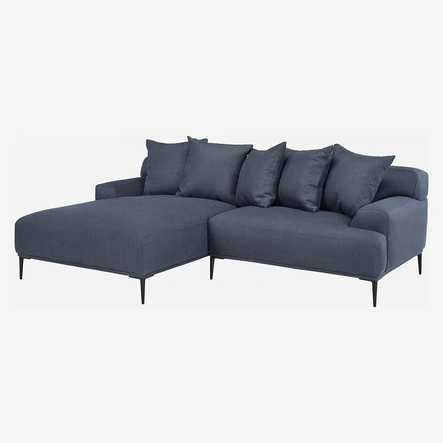 2-Sitzer-Sofa aus Leinen mit linker Ecke - Blau - 4