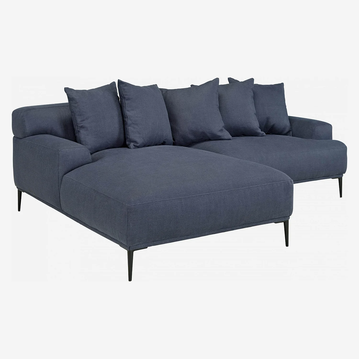 2-Sitzer-Sofa aus Leinen mit linker Ecke - Blau - 5