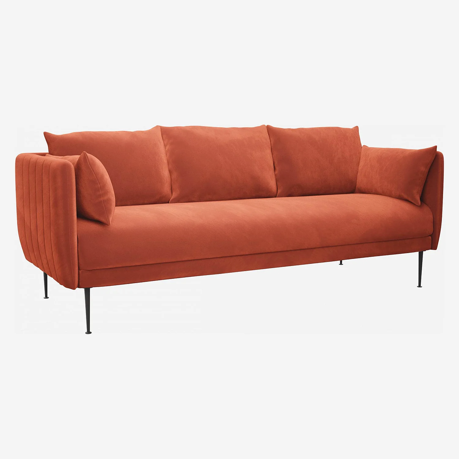 Canapé 3 places en velours - Terracotta - 3