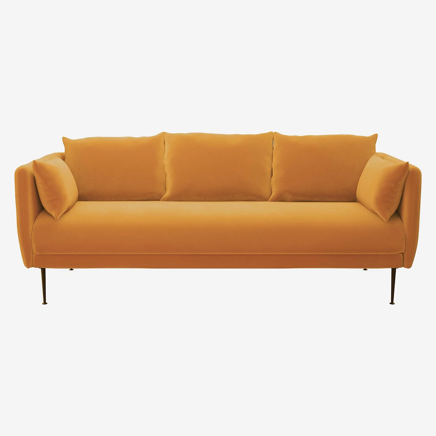 Canapé 3 places en velours - Jaune - 2