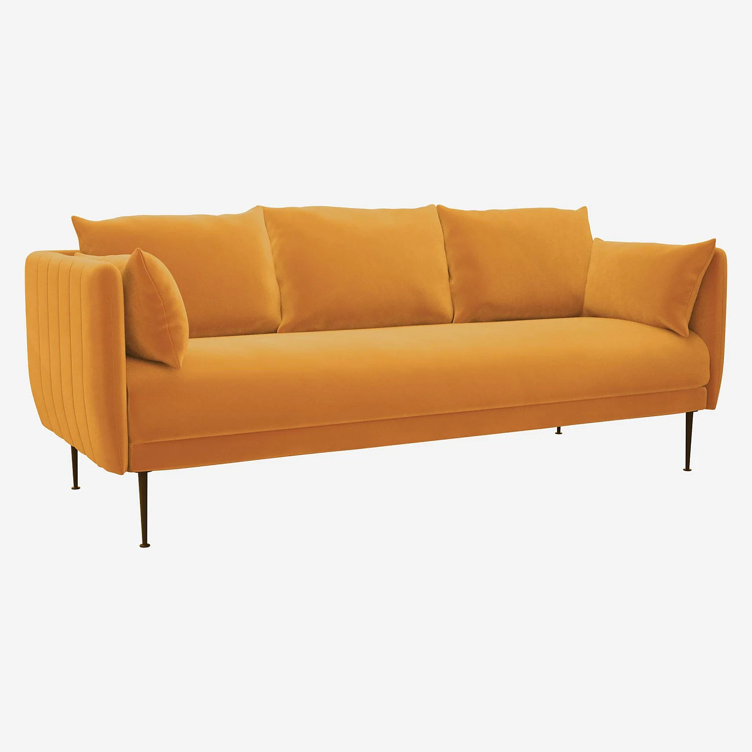 Canapé 3 places en velours - Jaune - 3