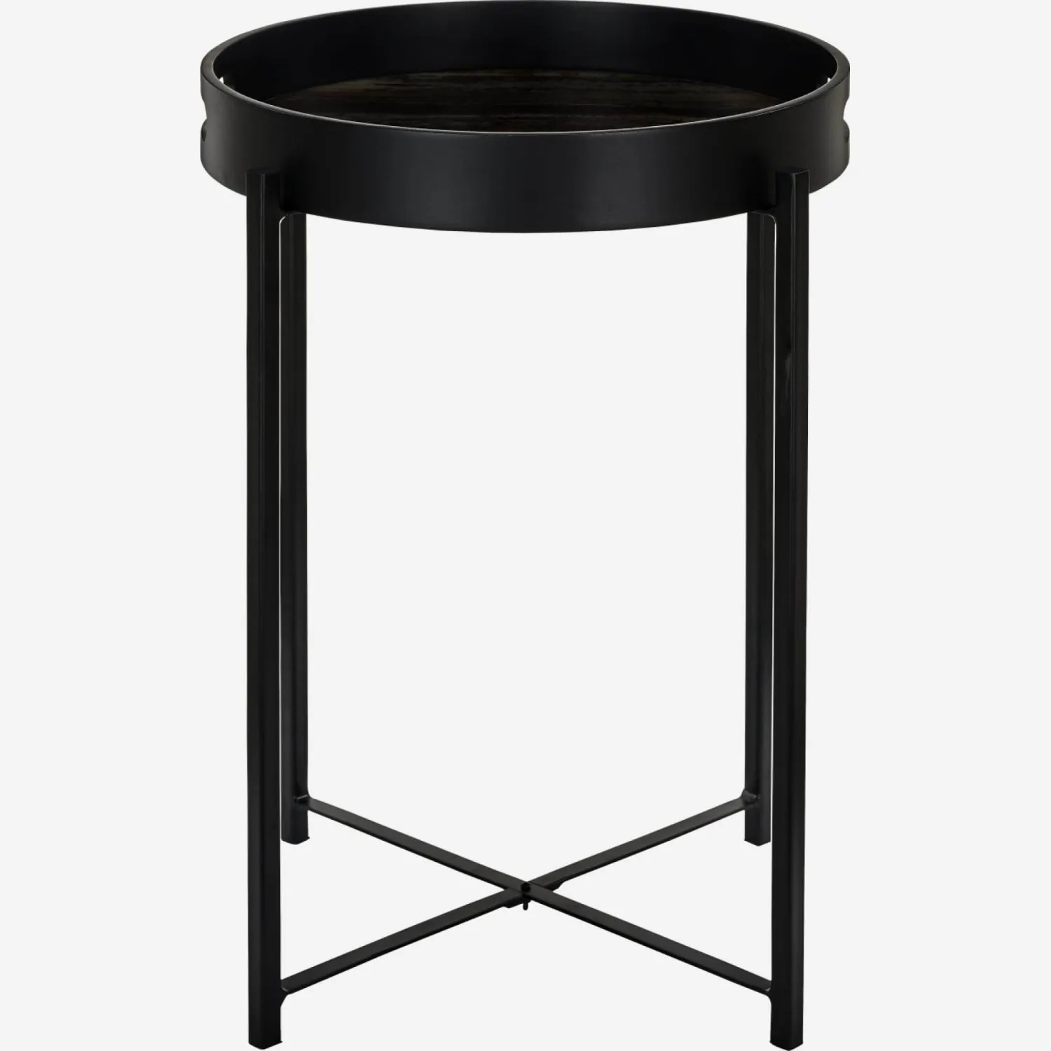 Table d'appoint ronde en résine avec plateau amovible - 44 cm