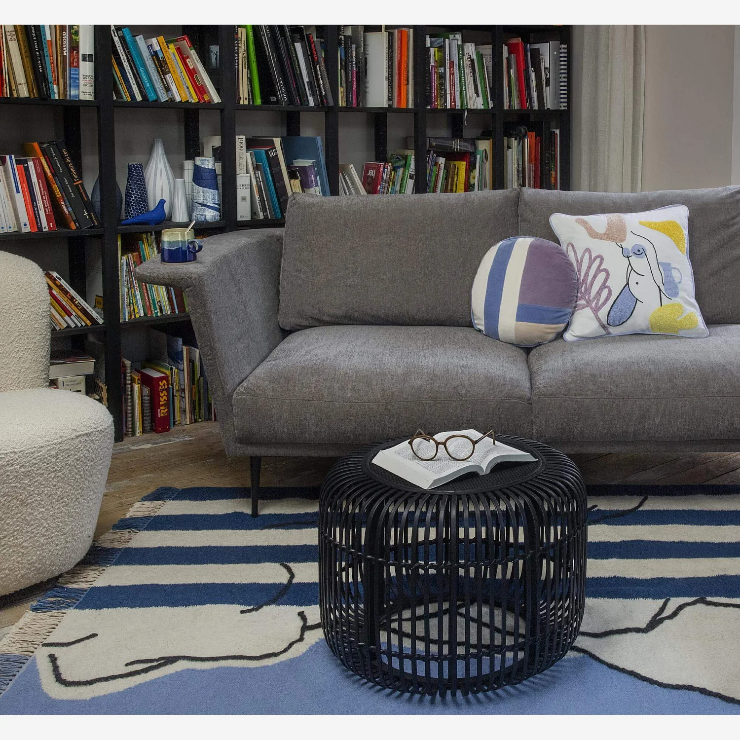 Coussin rond en velours - 40 cm - Lilas - 4