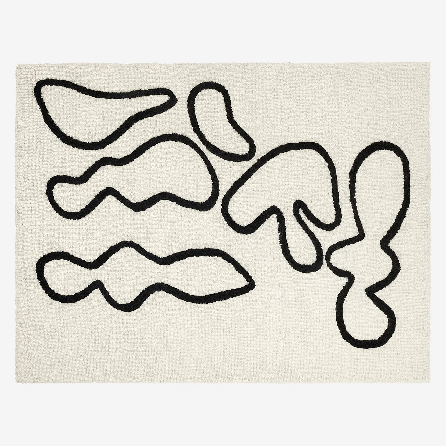 Tapis en laine tufté main - 170 x 240 cm - Noir et blanc - Design by Floriane Jacques - 2