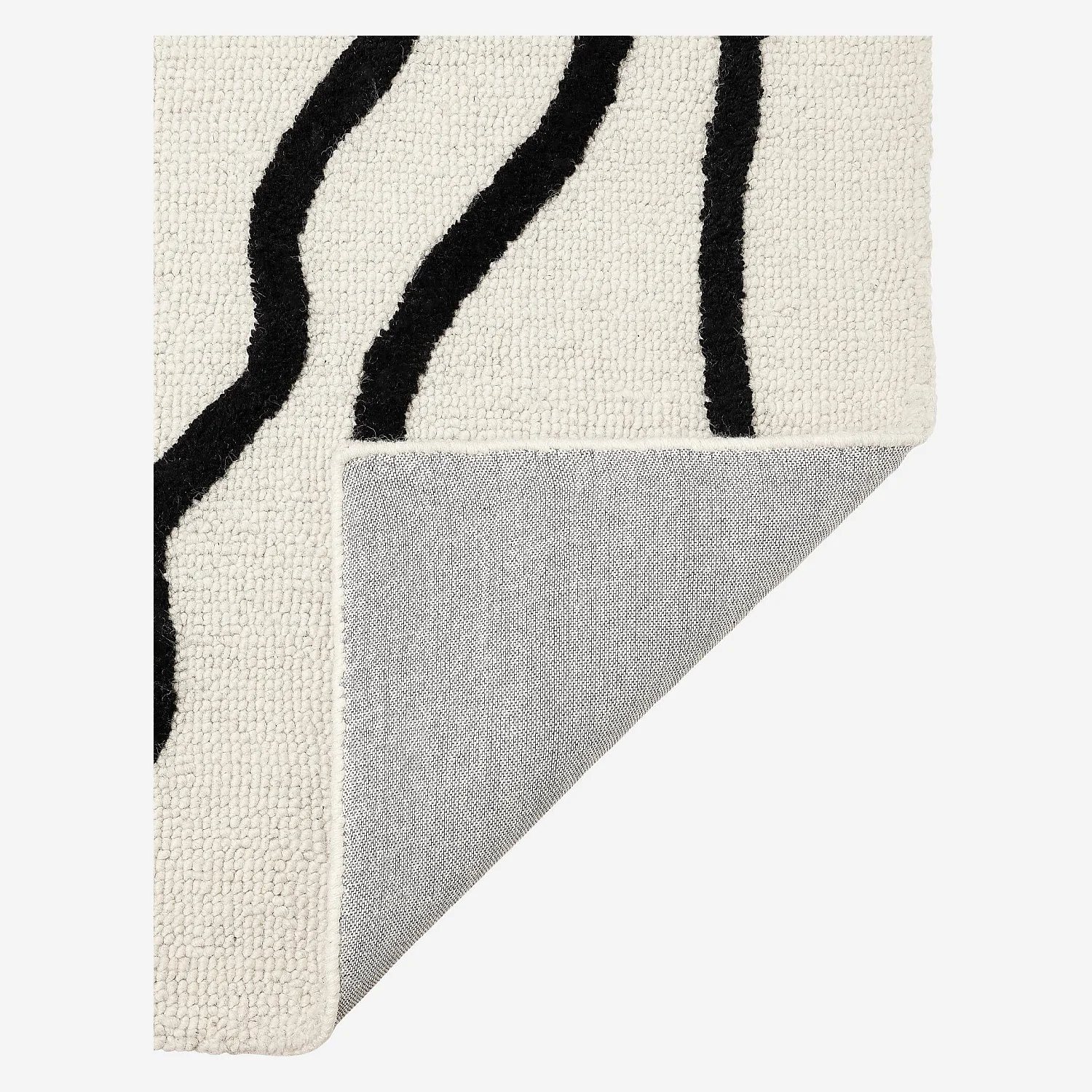 Tapis en laine tufté main - 170 x 240 cm - Noir et blanc - Design by Floriane Jacques - 4