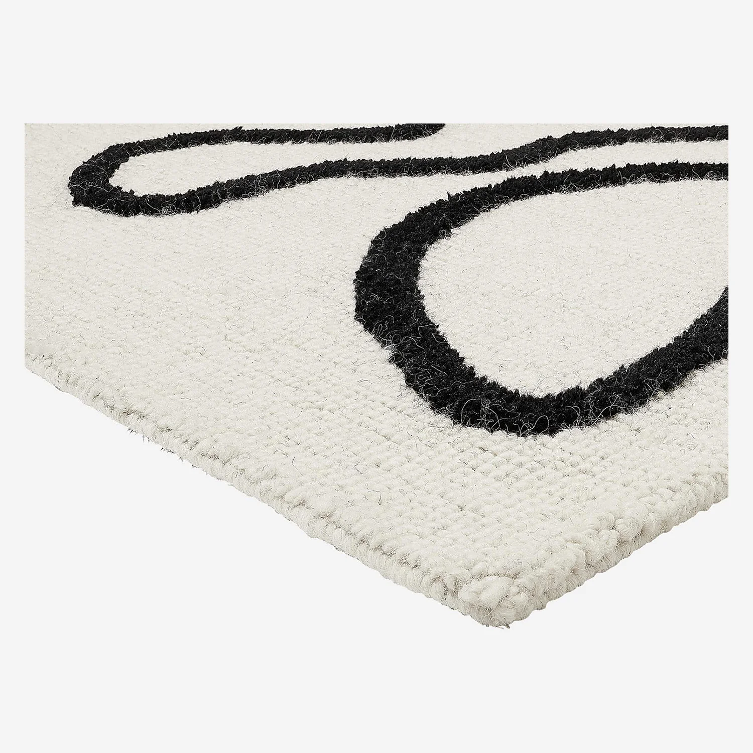 Tapis en laine tufté main - 170 x 240 cm - Noir et blanc - Design by Floriane Jacques - 3
