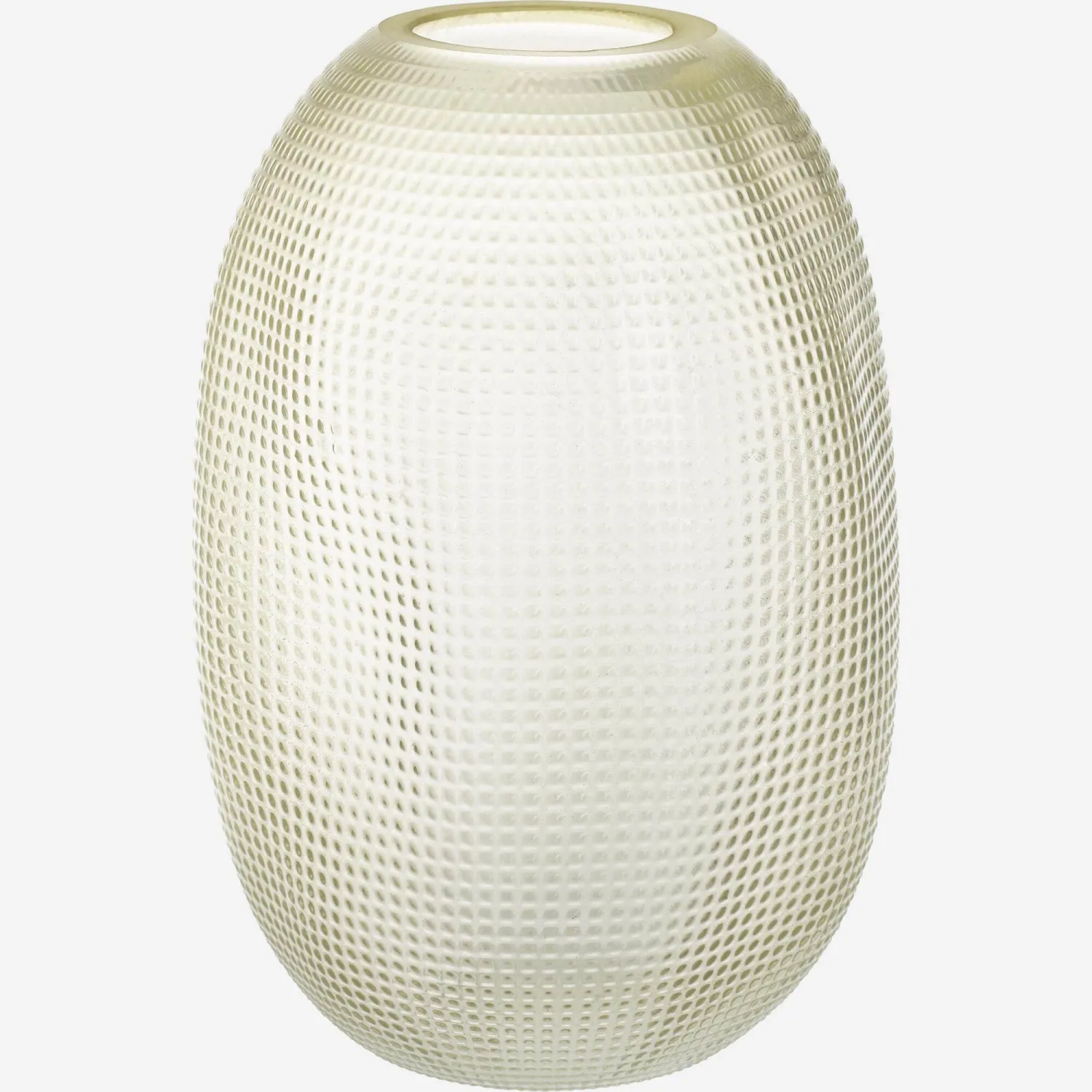 Vase en verre texturé et soufflé bouche - Jaune