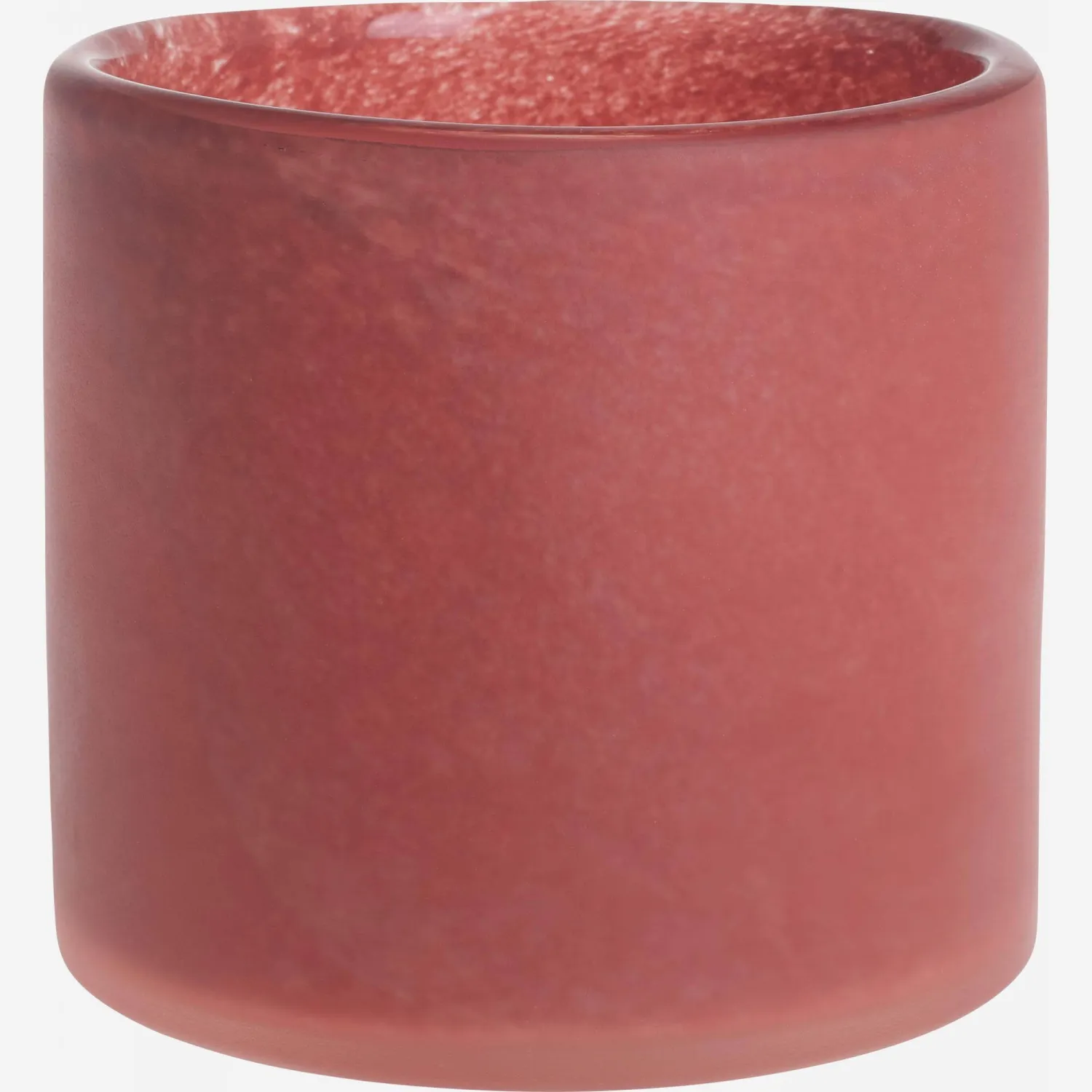 Photophore en verre soufflé bouche - H10 cm - Rouge