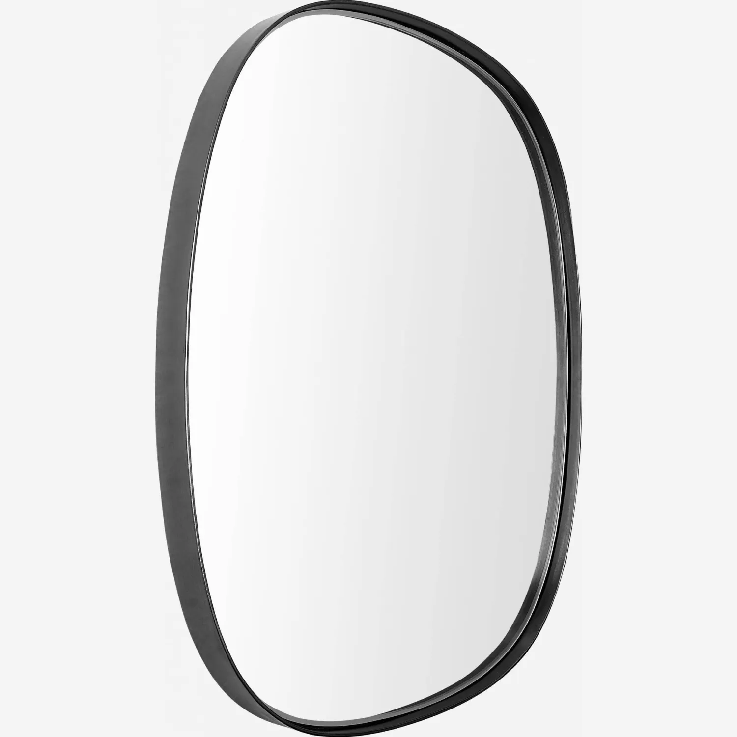 Miroir ovale en métal - 56 x 51 cm