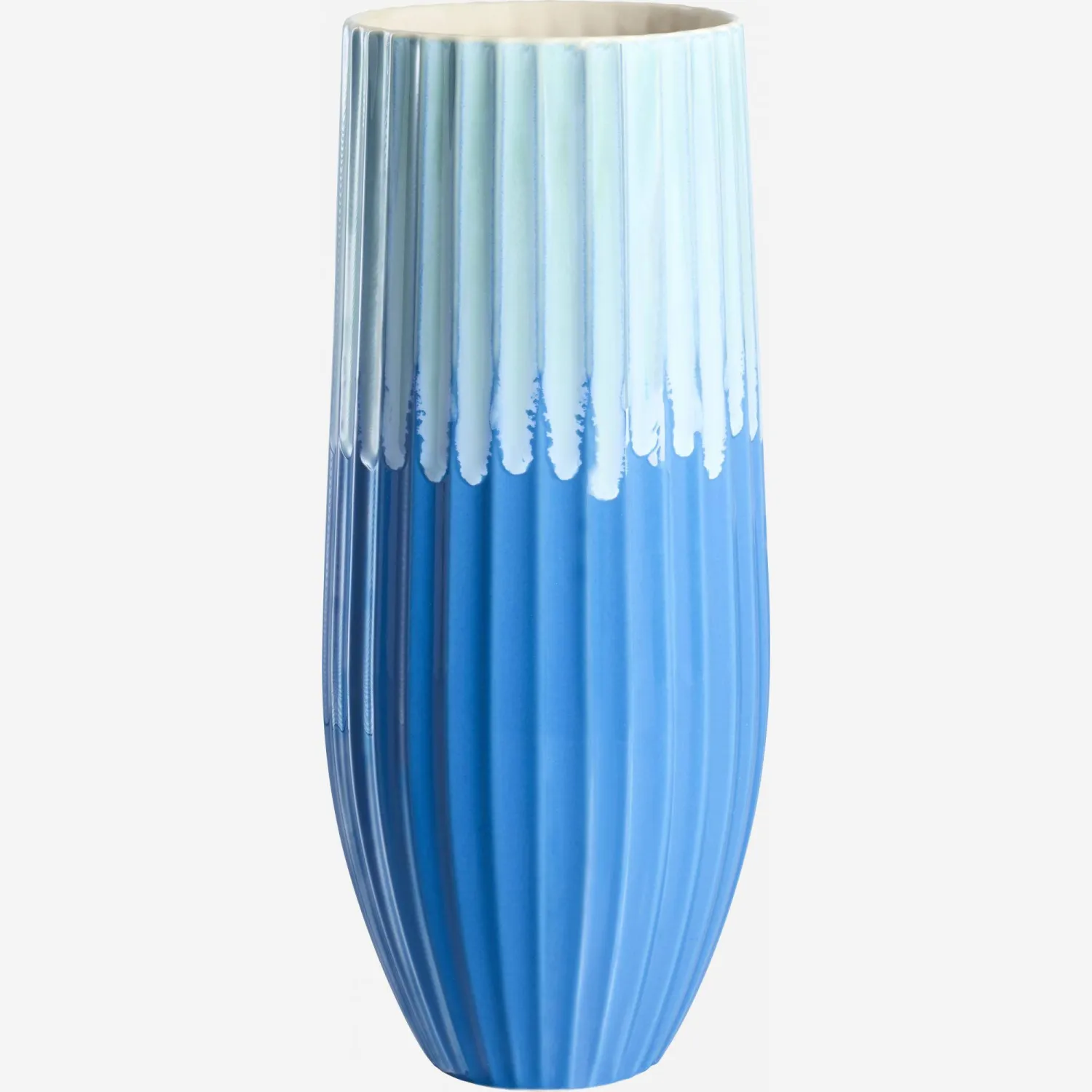 Vase bicolore en grès - Bleu et Vert