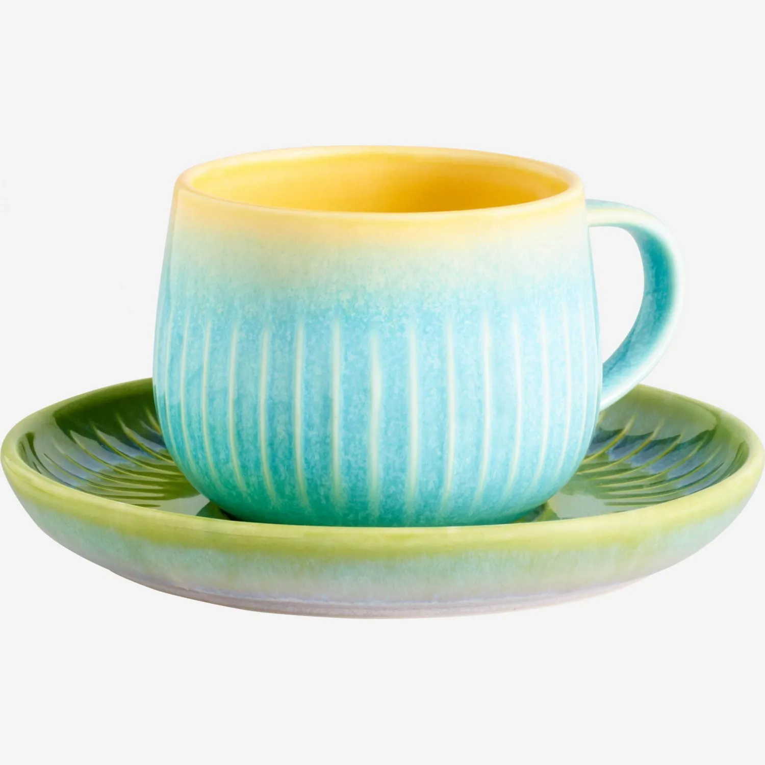 Tasse & sous-tasse en porcelaine - Multicolore - 260 ml