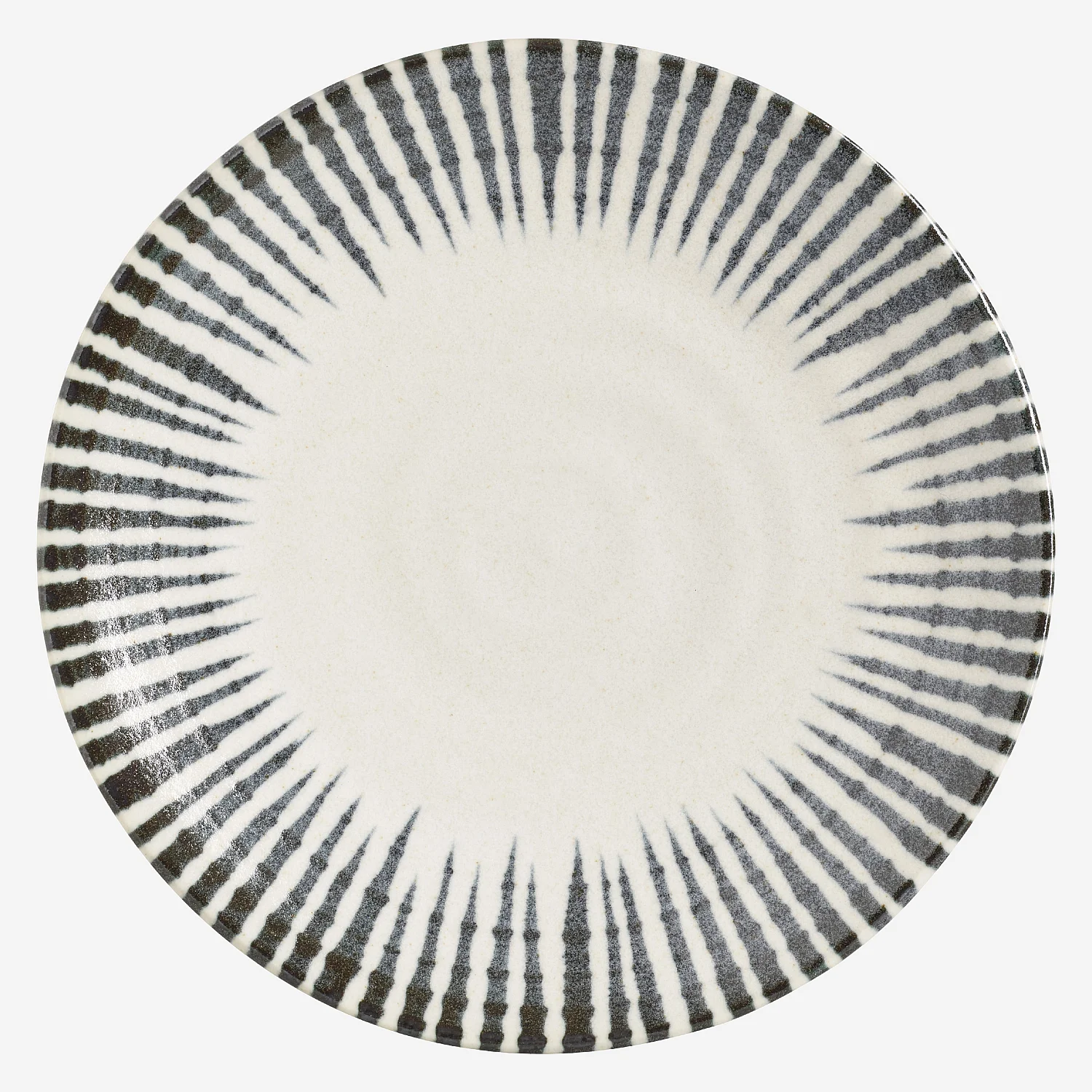 Assiette plate en porcelaine - 26 cm - Lignes bleues - 2