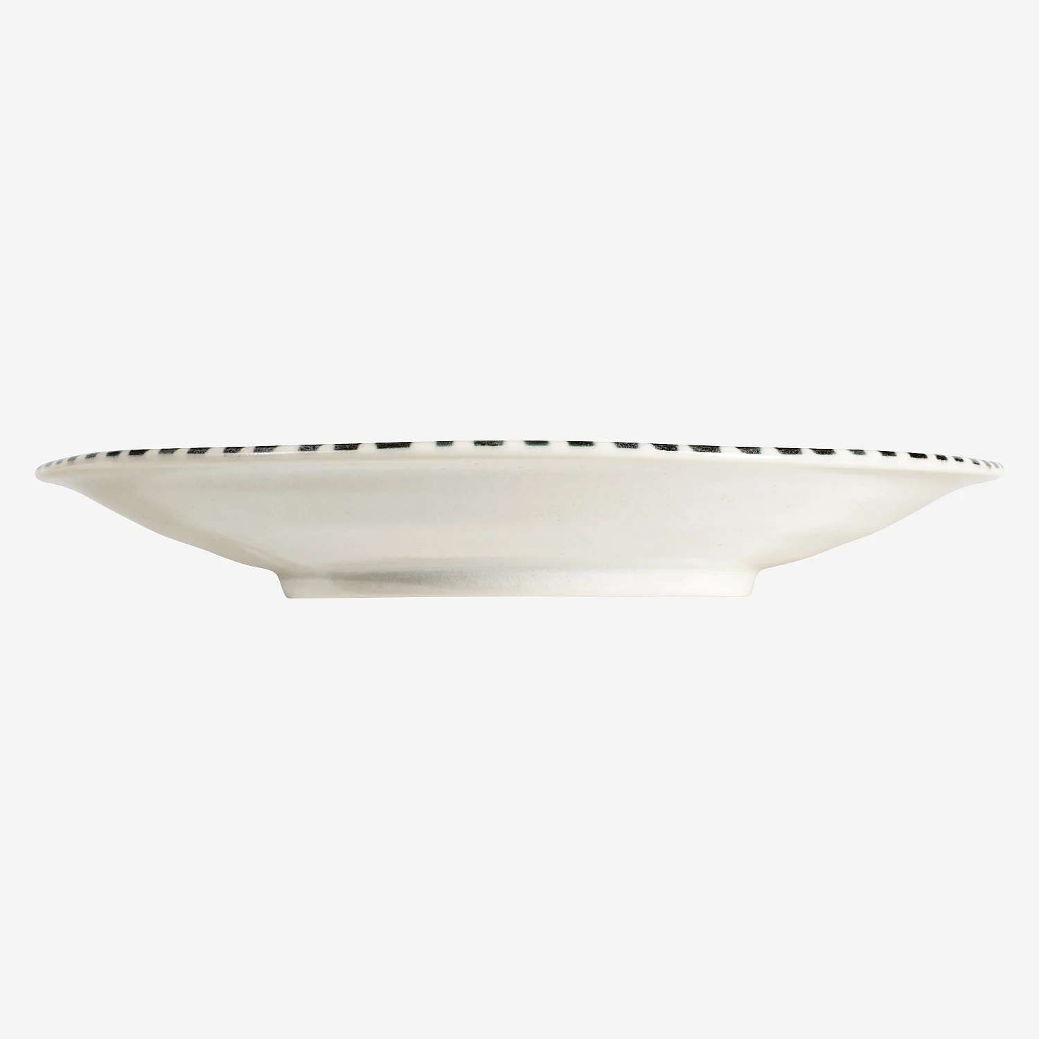 Assiette plate en porcelaine - 26 cm - Lignes bleues - 4