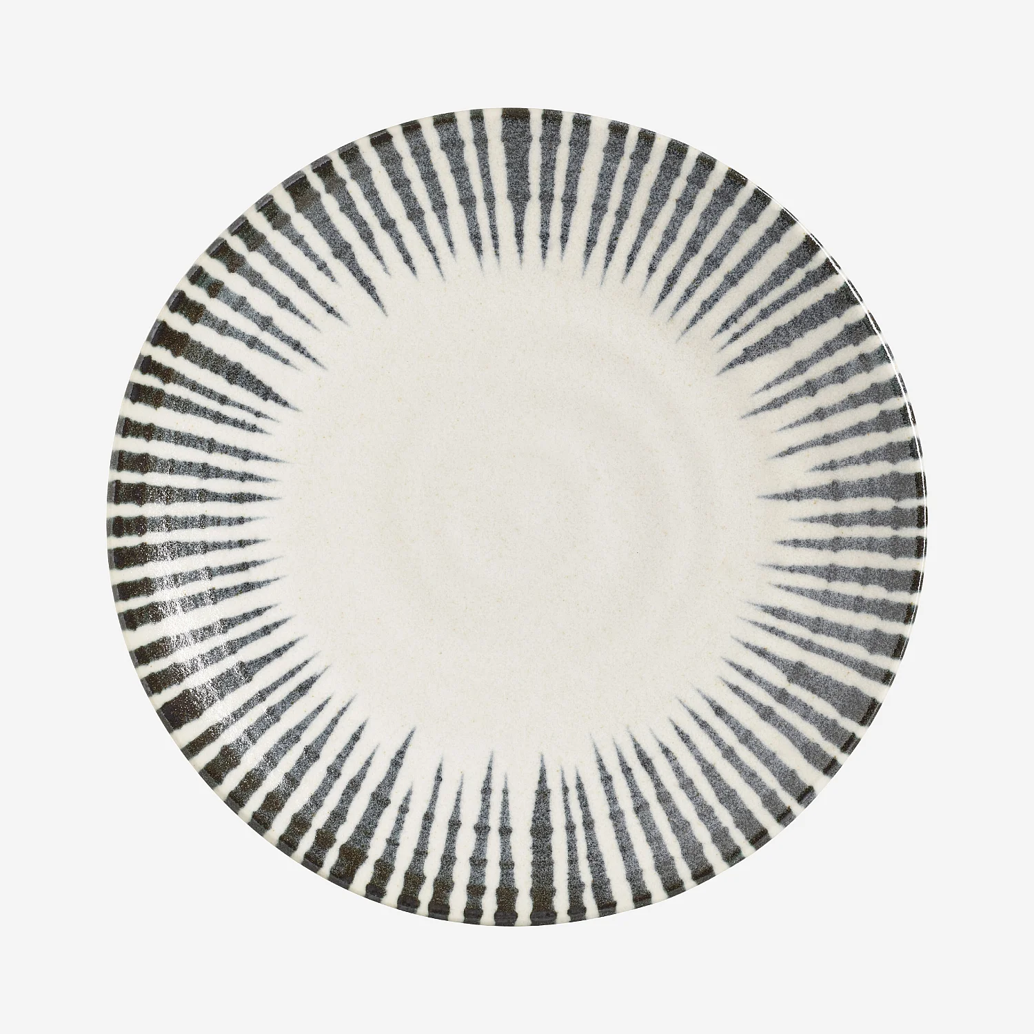 Assiette plate en porcelaine - 26 cm - Lignes bleues - 2