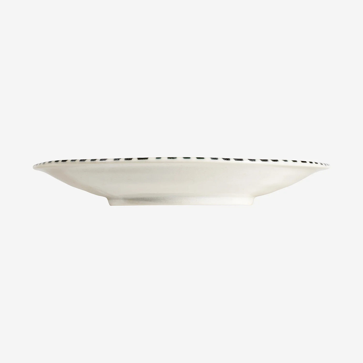 Assiette plate en porcelaine - 26 cm - Lignes bleues - 4