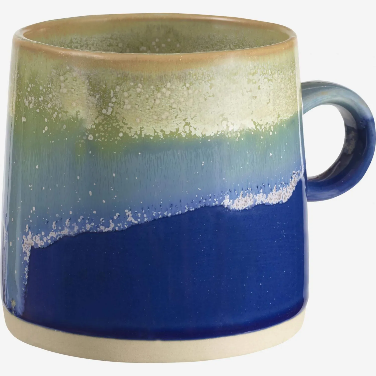 Mug en grès avec émail réactif - Bleu - 350 ml