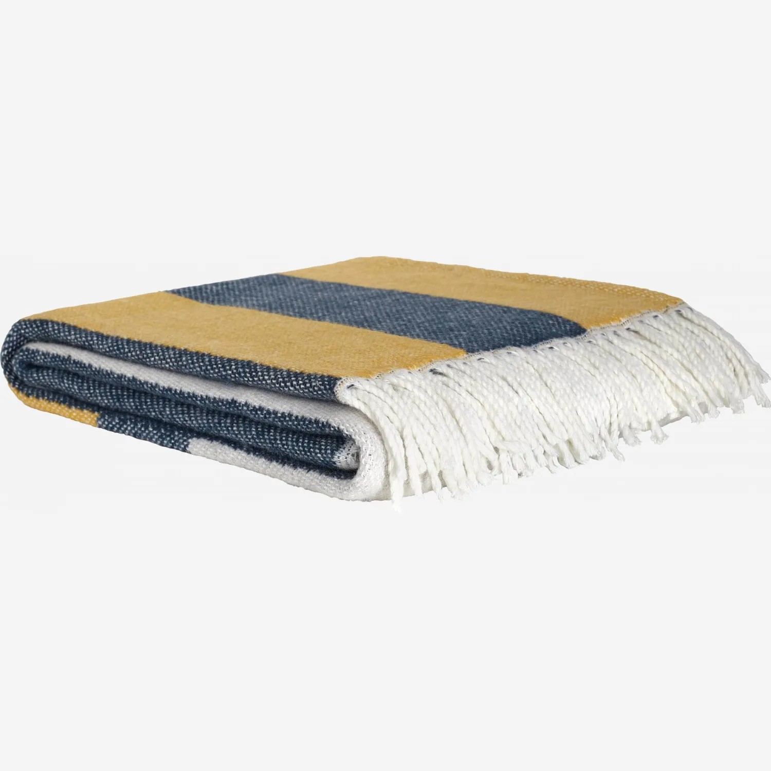 Plaid en coton gratté - 130 x 170 cm - Jaune