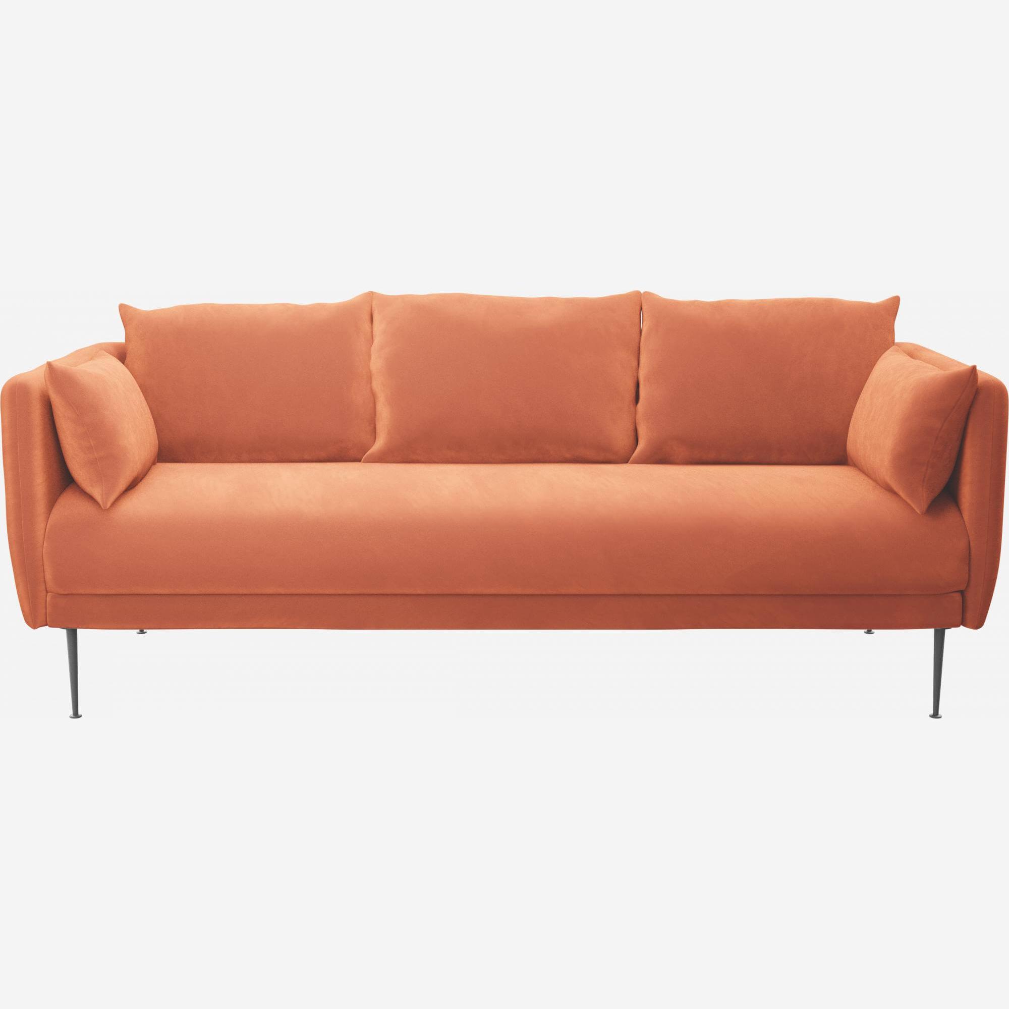 3-Sitzer-Sofa aus Samt - Rosafarben