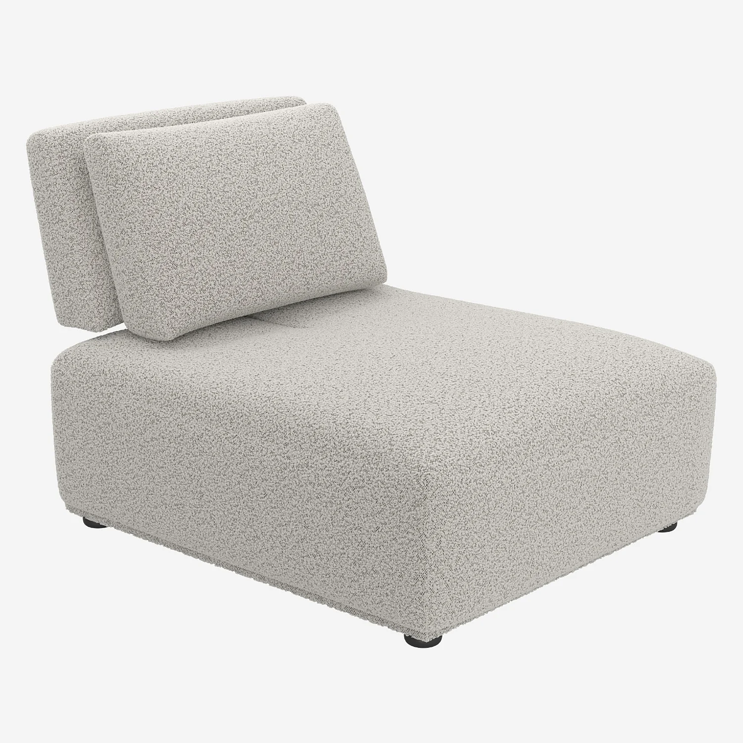 Chauffeuse en tissu bouclette avec dossier avance-recule - Gris perle - 4