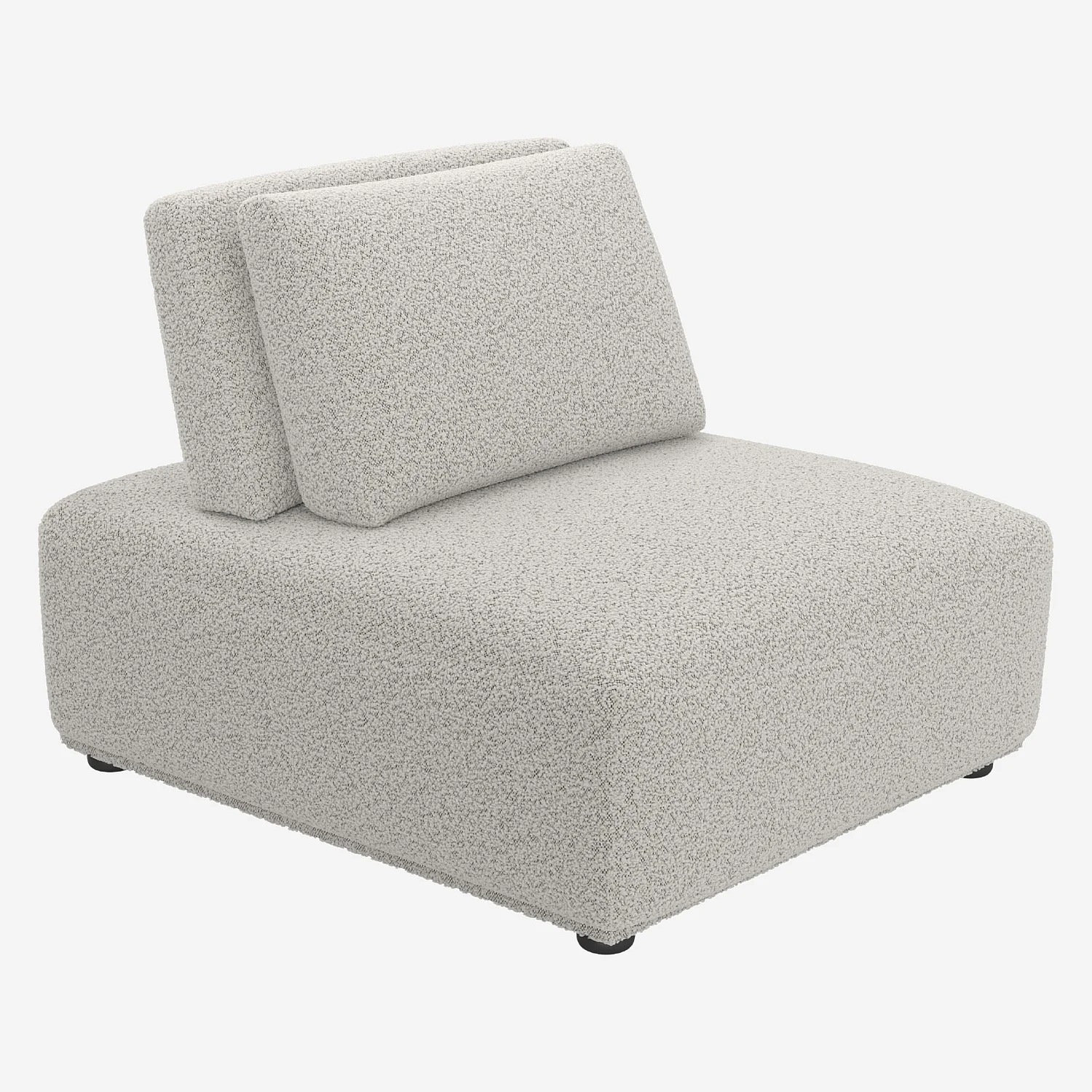 Chauffeuse en tissu bouclette avec dossier avance-recule - Gris perle - 3