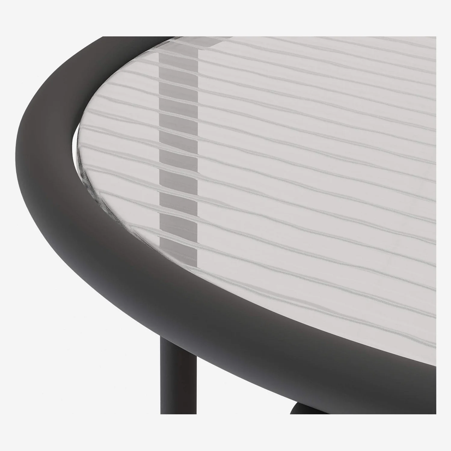 Table basse ronde en acier et verre ondulé - 60 cm - 4