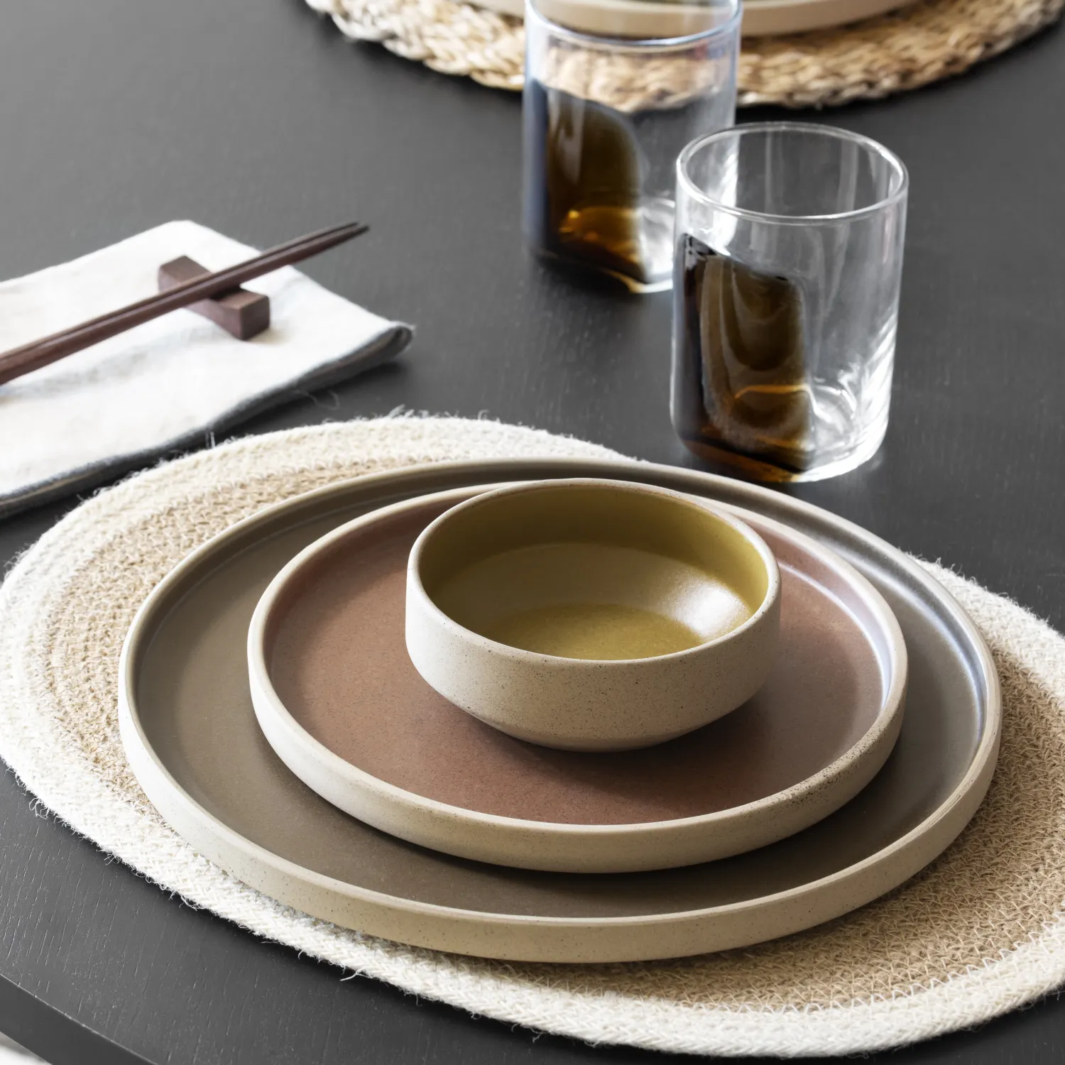 Assiette à dessert en grès - 20,5 cm - Rouille
