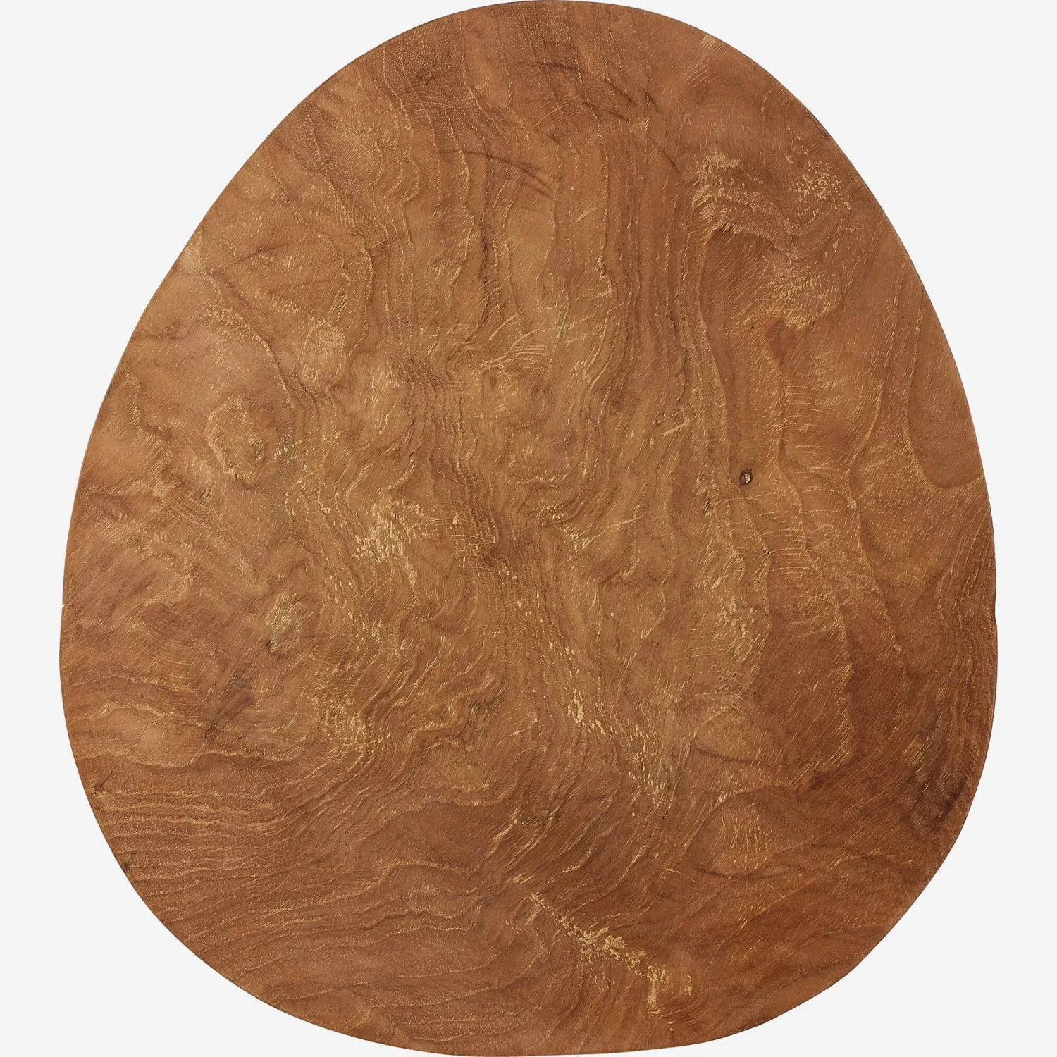 Piatto piano in teak - forma organica 33 cm - Naturale