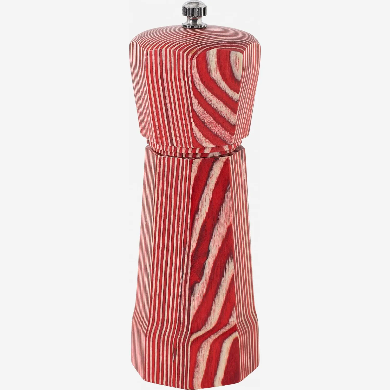 Peper- of zoutmolen van pakkahout - 17 cm - Rood