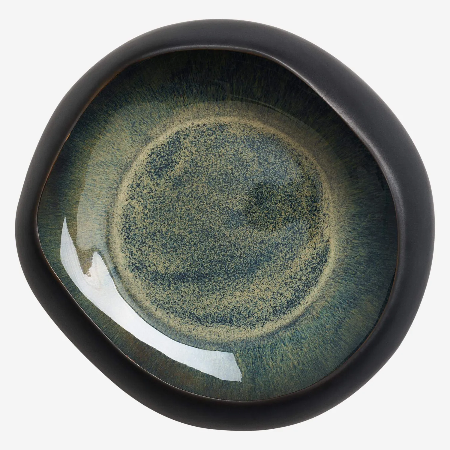 Plat creux en grès - 31 cm - Noir - 1