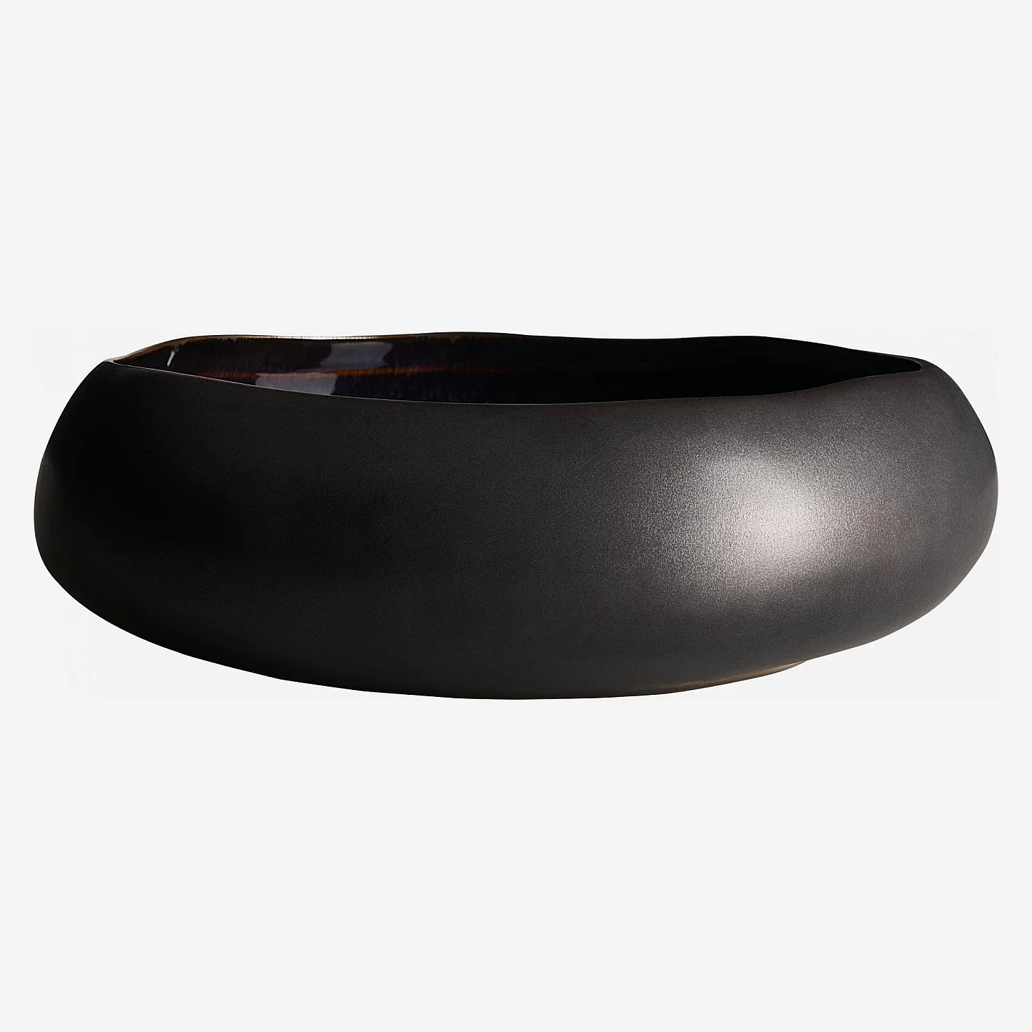 Plat creux en grès - 21 cm - Noir - 2