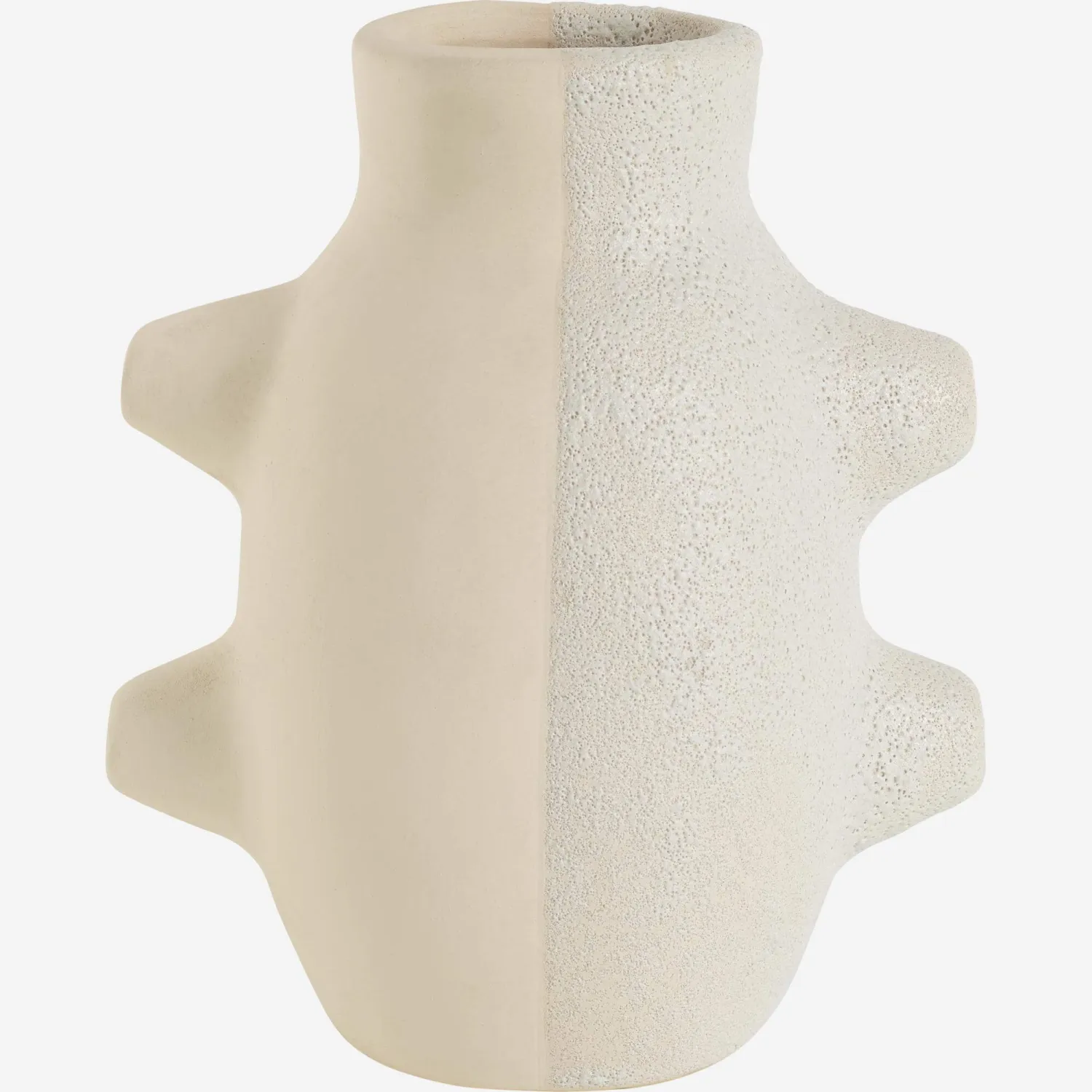 Vaso in ceramica - Grigio e bianco - 14 x 16 cm