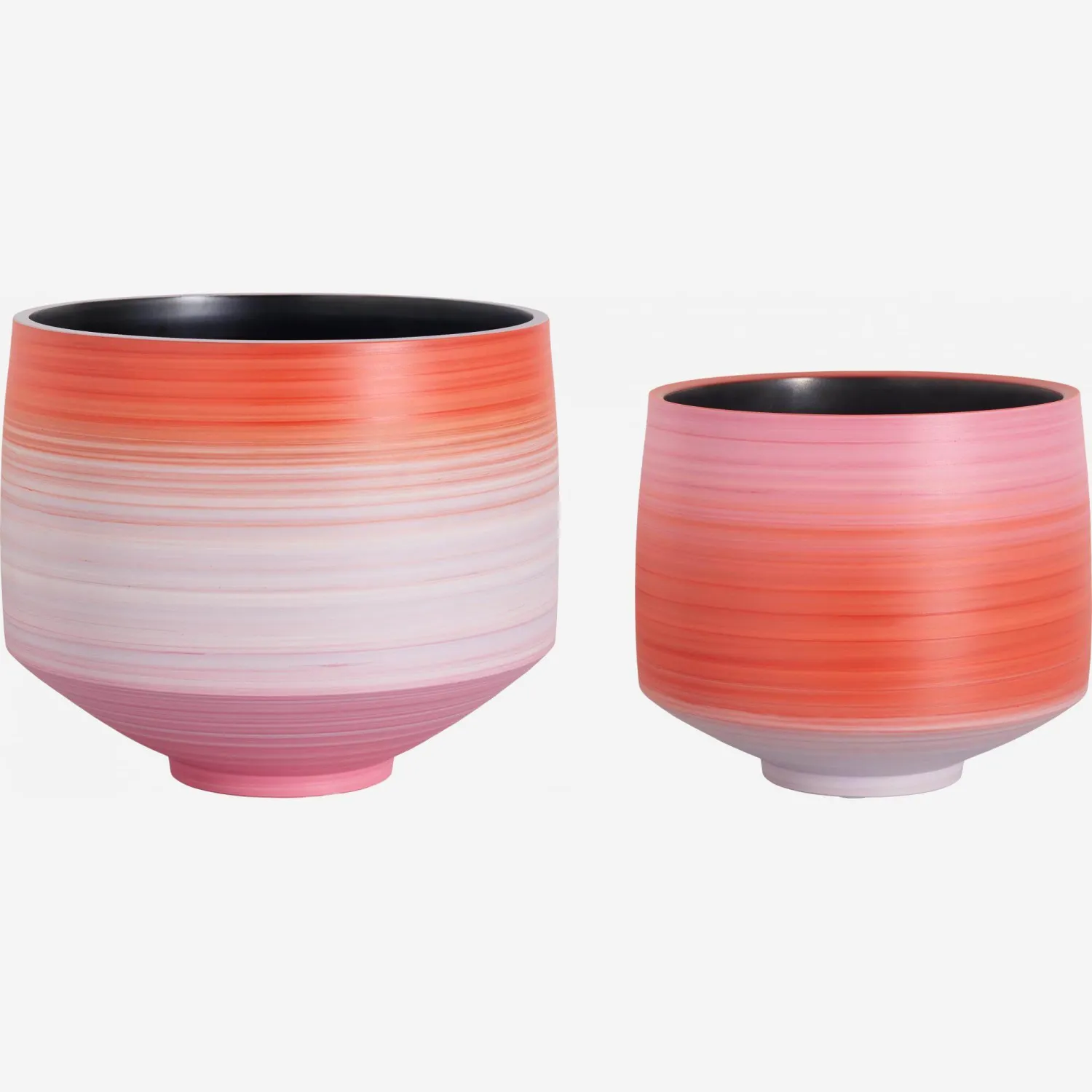 Lot de 2 cache-pots en grès - Multicolore