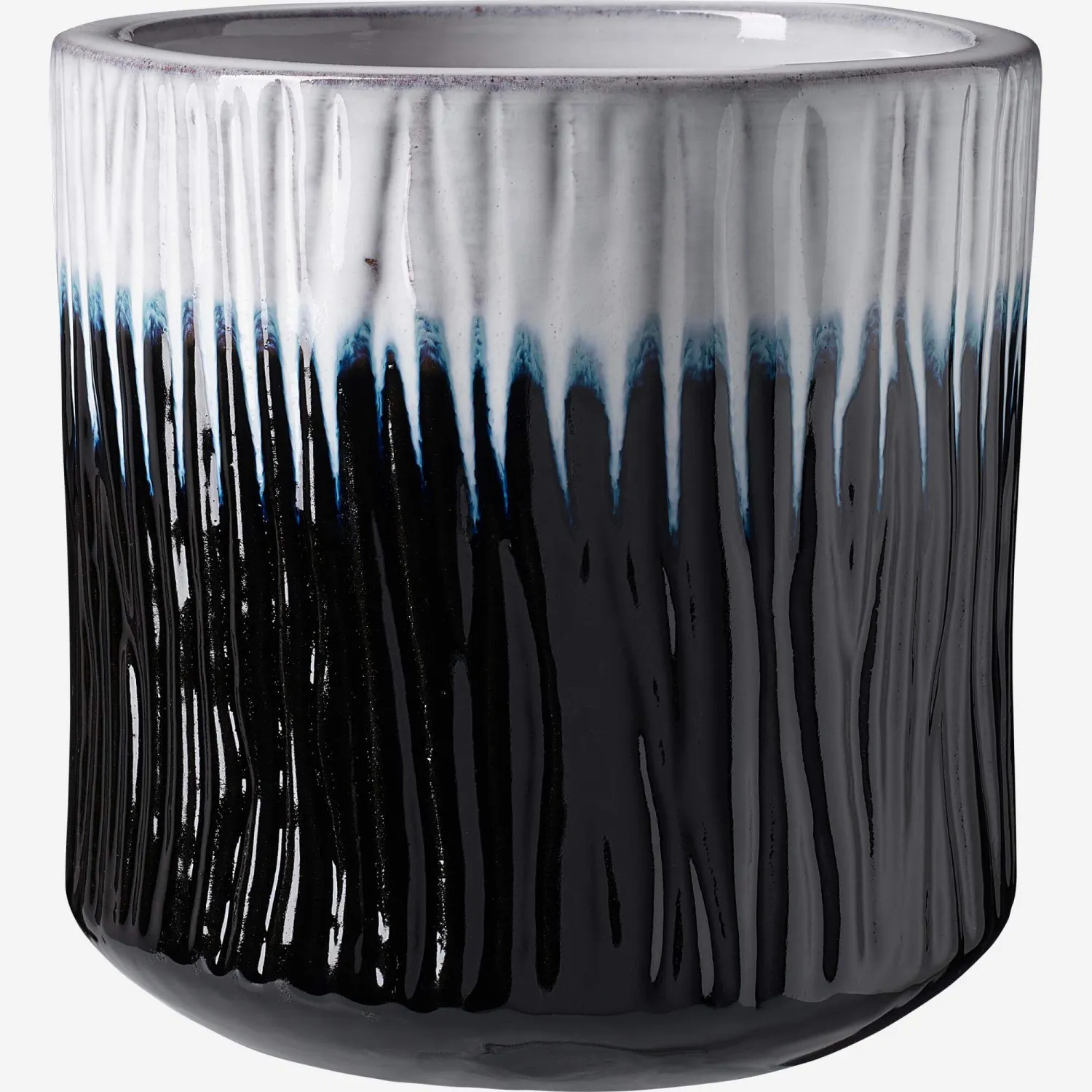 Bloempot van aardewerk - Blauw en wit - 19 x 19 cm