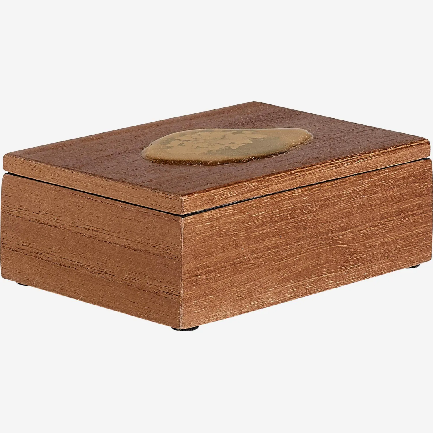 Caja Decorativa de Resina y Teca
