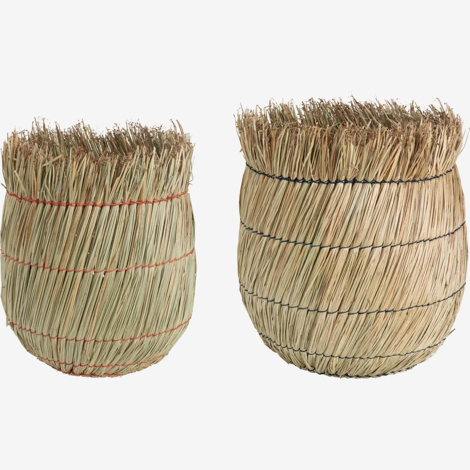 Lot de 2 paniers en fibres de mendong