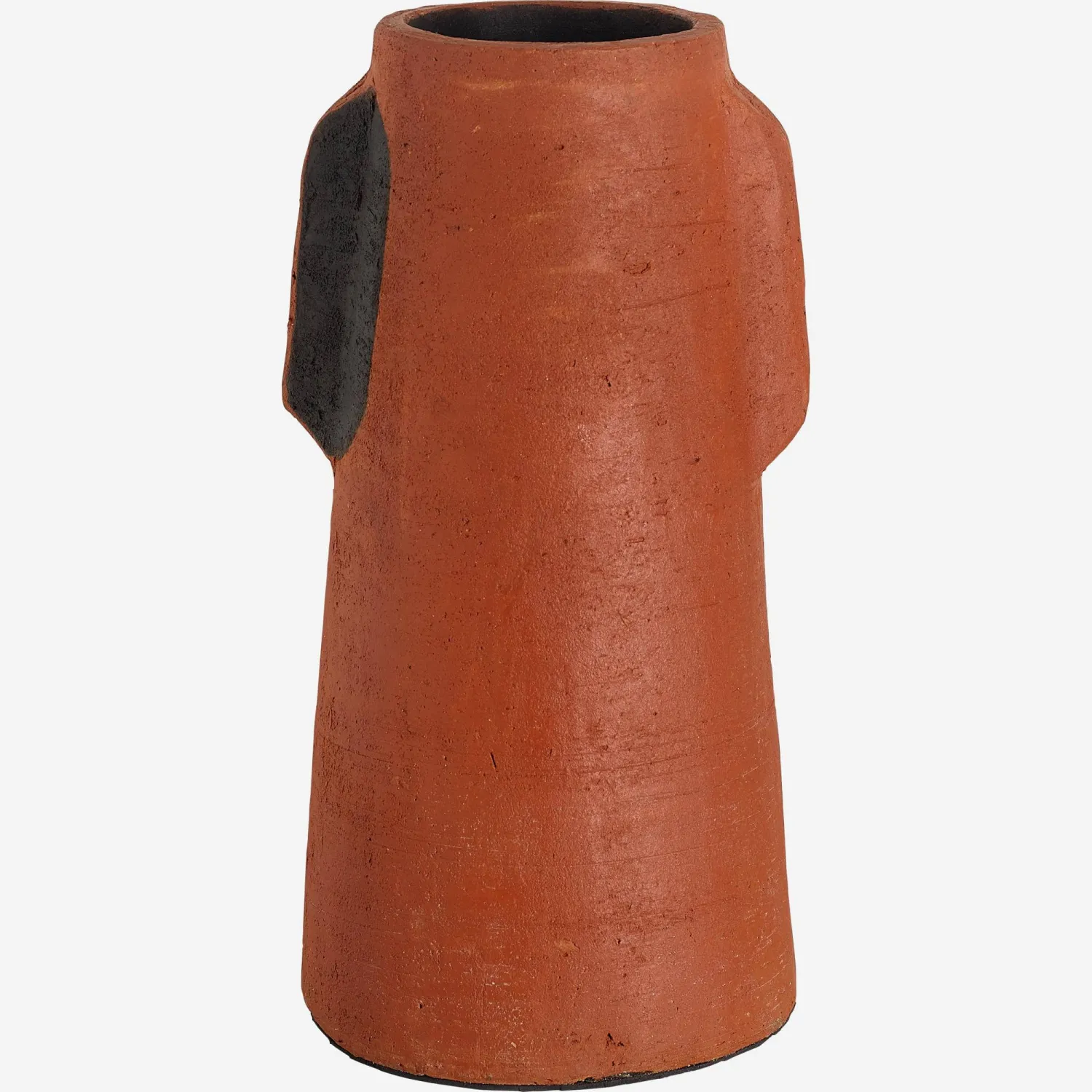 Vaso in terracotta - 30 cm - Rosso scuro e nero