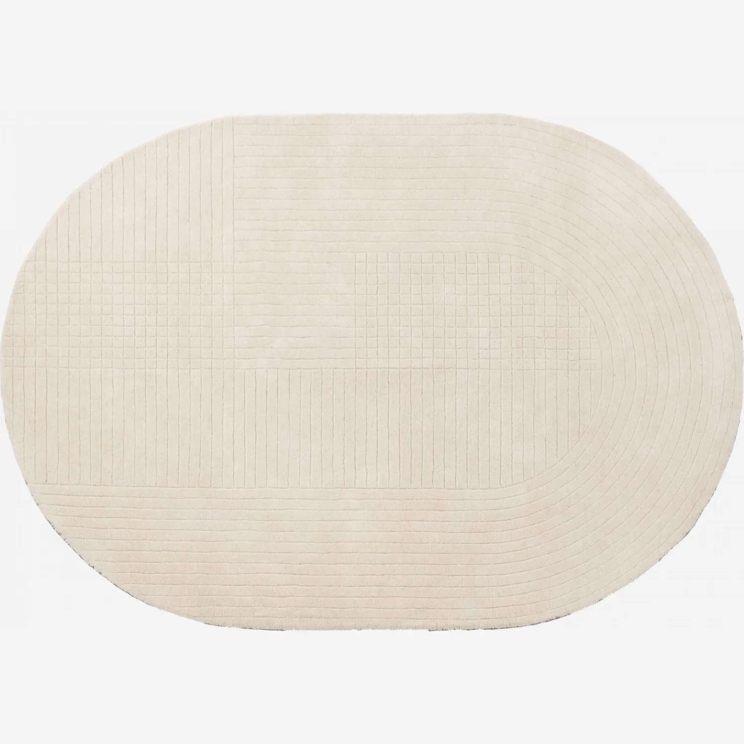Getufteter Teppich aus Wolle - 170 x 240 cm - Cremeweiß