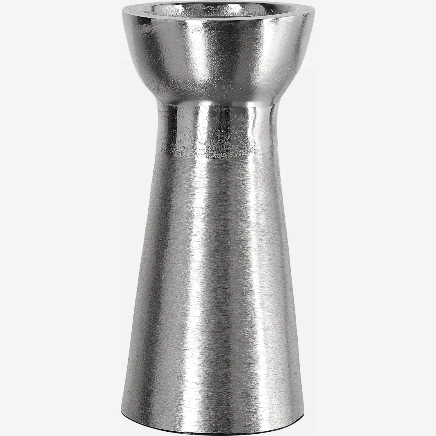 Bougeoir en aluminium - Argenté - 19 cm