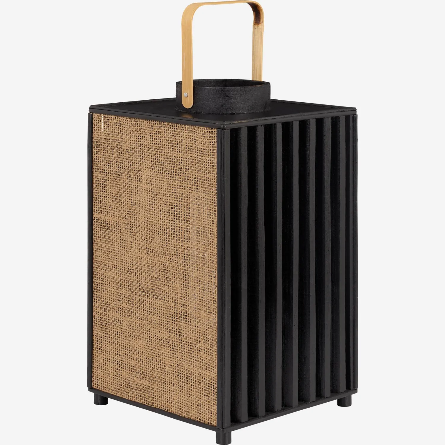 Lanterne en bambou - 25 x 41,5 cm - Naturel et noir