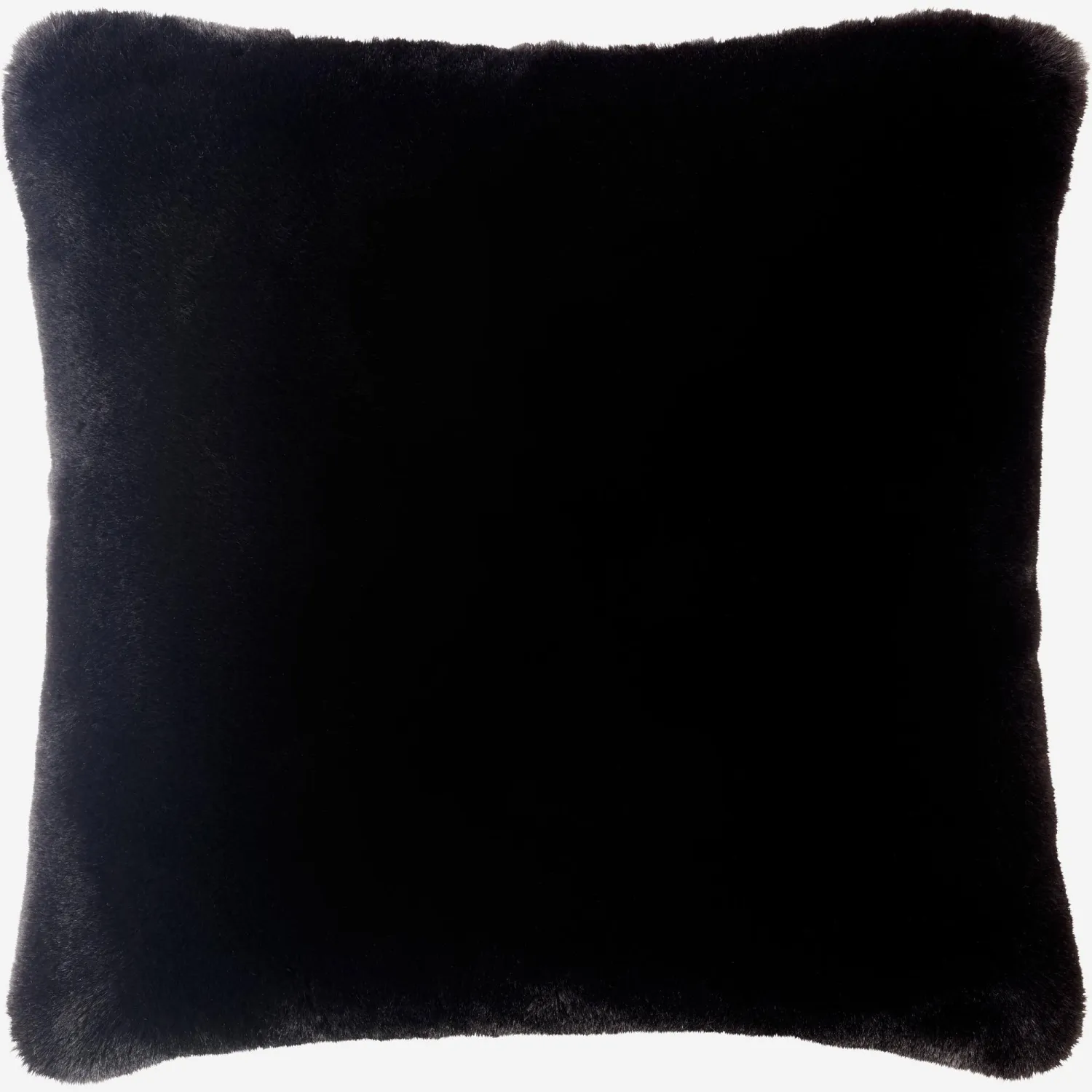 Coussin en imitation fourrure - 45 x 45 cm - Noir
