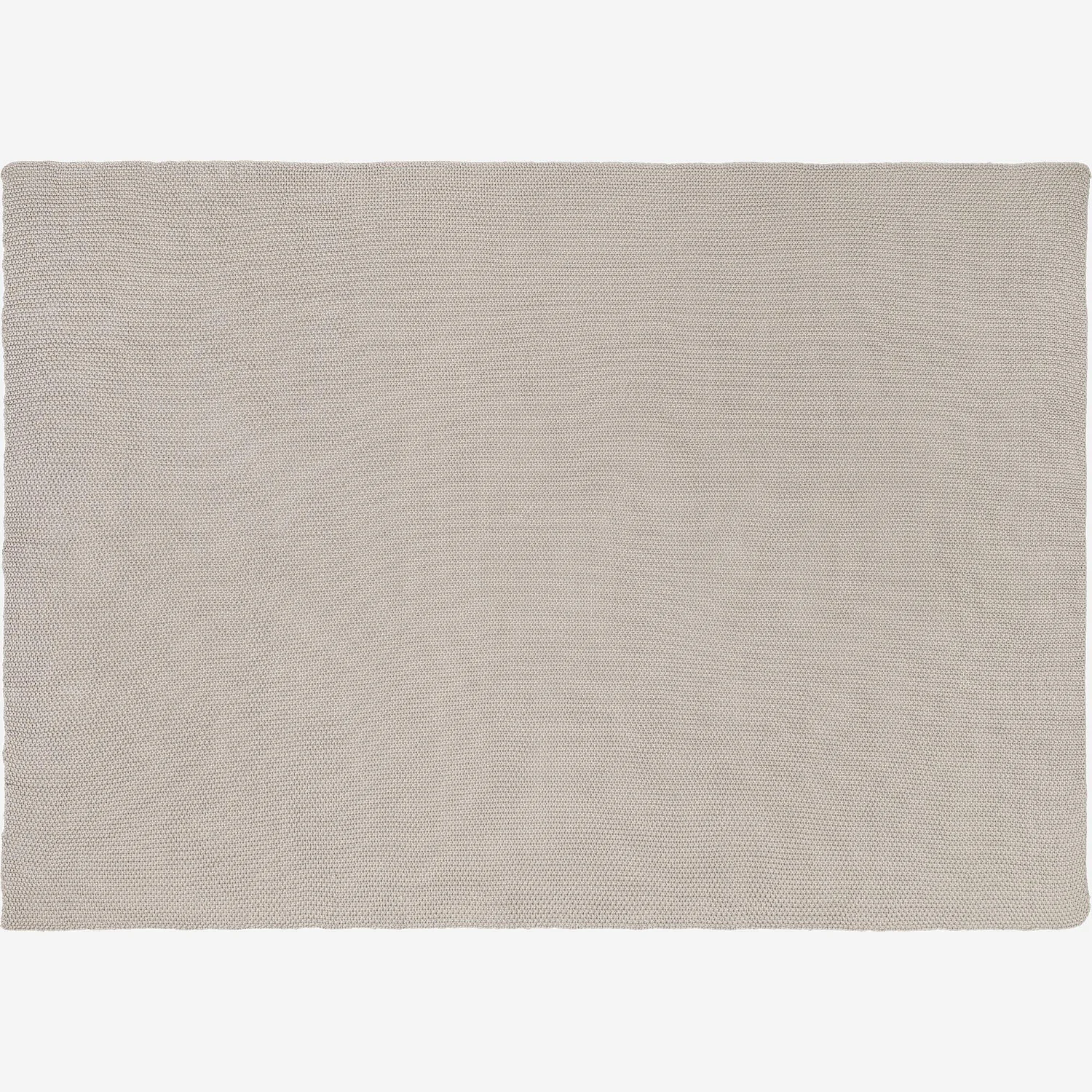 Plaid tricoté en coton - 130 x 170 cm - Gris - 3